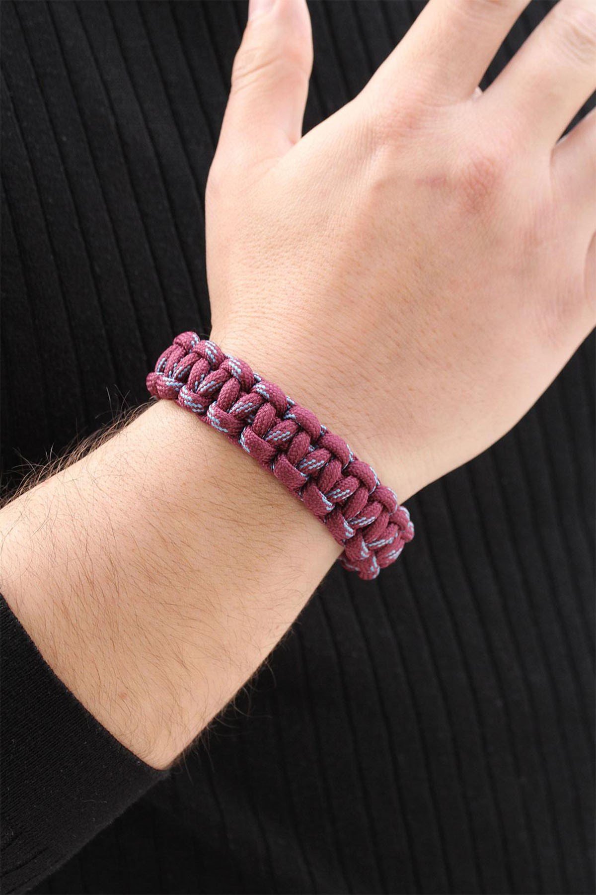 Bordo ve Mavi Paracord Bileklik