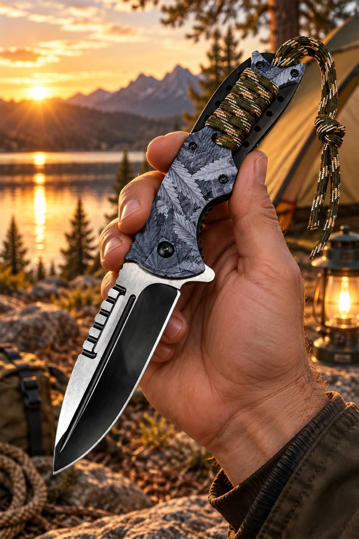 Browning İpli Mavi Kamp Çakısı 21 cm | TesbihKenti