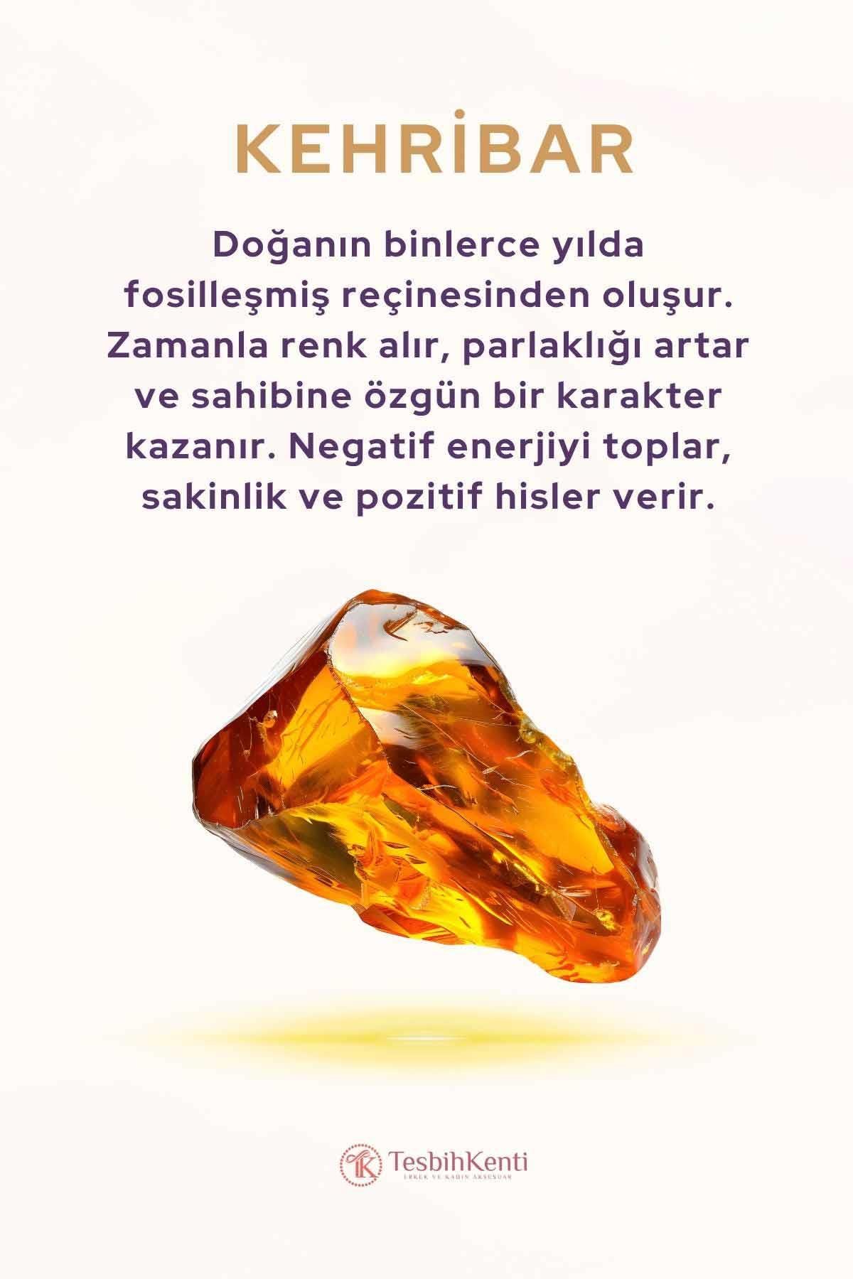 Çam Kokusu Veren Damla Kehribar Tesbih - Tesbih Kenti