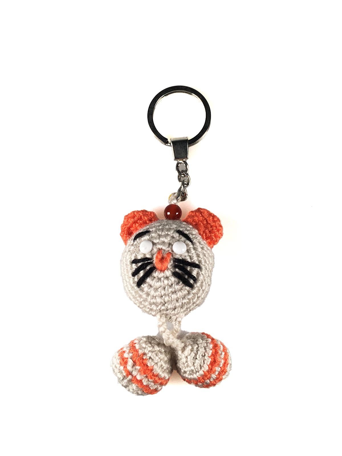 El Örmesi Kedi Model ve Akik Taşlı Anahtarlık