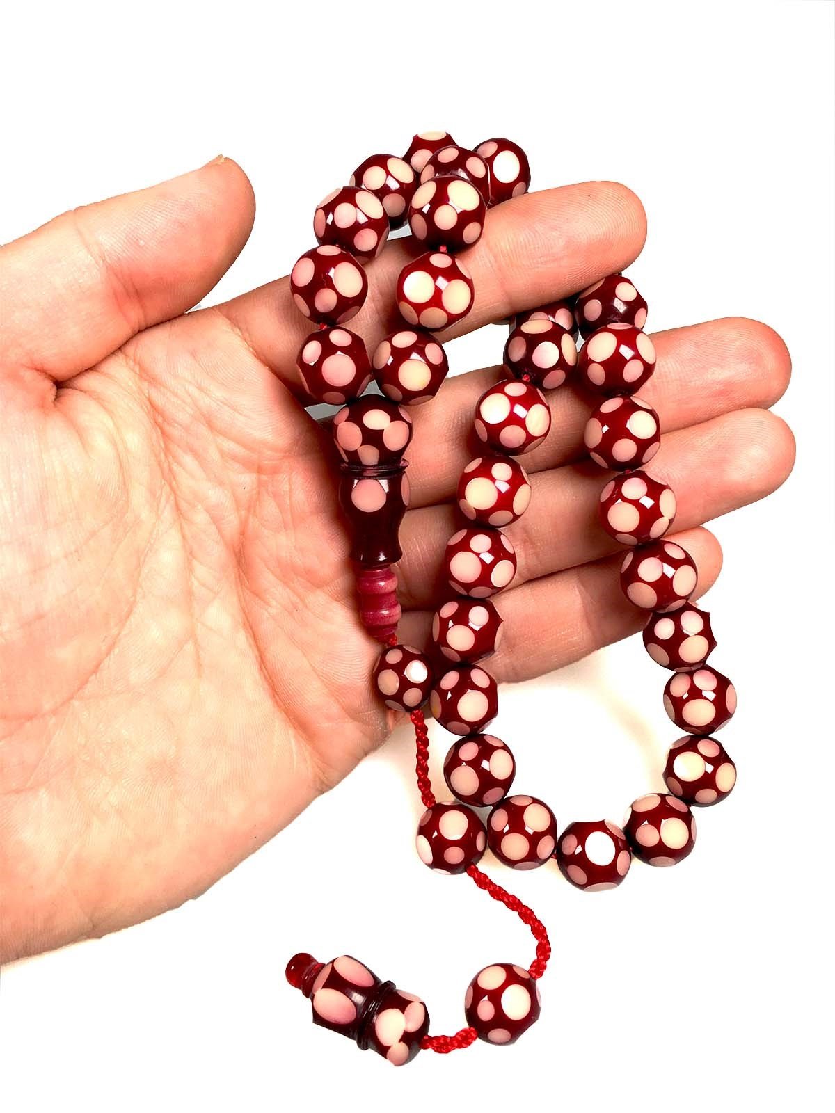 Faset Kesim Koyu Bordo Sıkma Kehribar