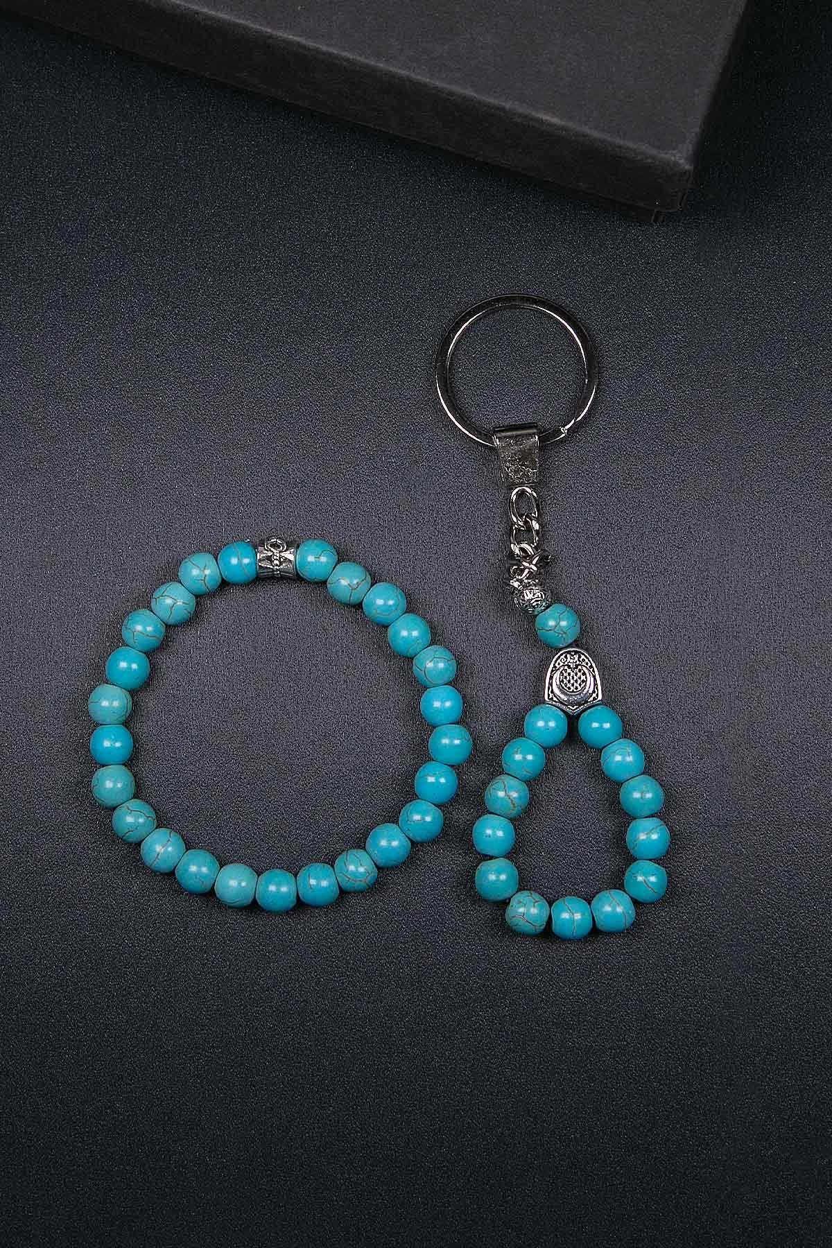 Firuze Taşı Bilek ve Anahtarlık Set Kombini