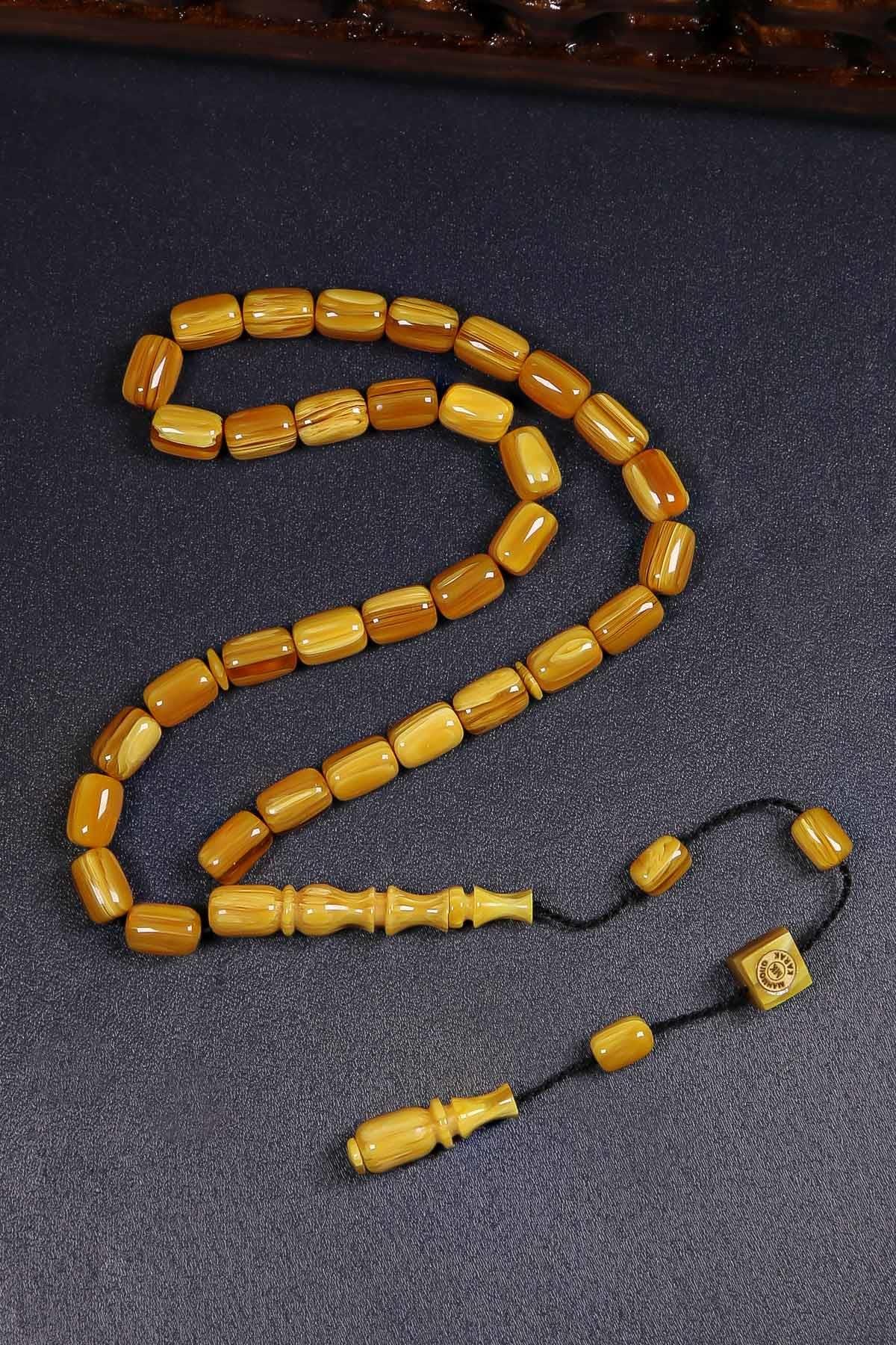 Full Helezon Dik Damar Sıkma Kehribar Tesbih | Tesbih Kenti