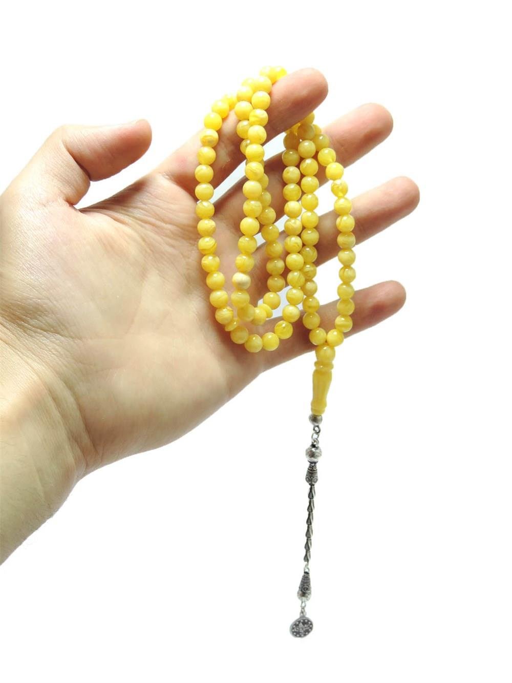 Gümüş Püsküllü Limon Çam Kokulu 99 Tesbih