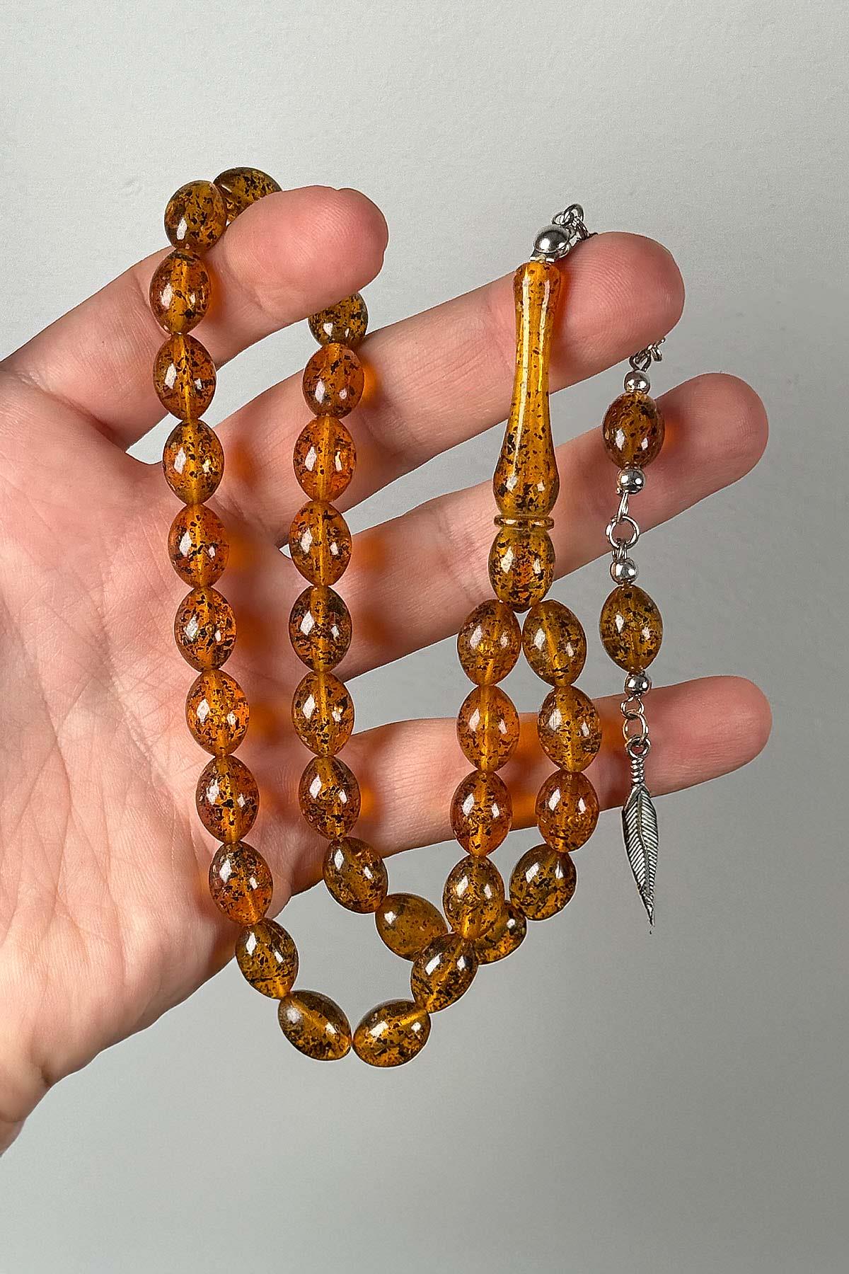 Güzel Çekimli Çay Fosilli Erkek İçin Tesbih - TesbihKenti