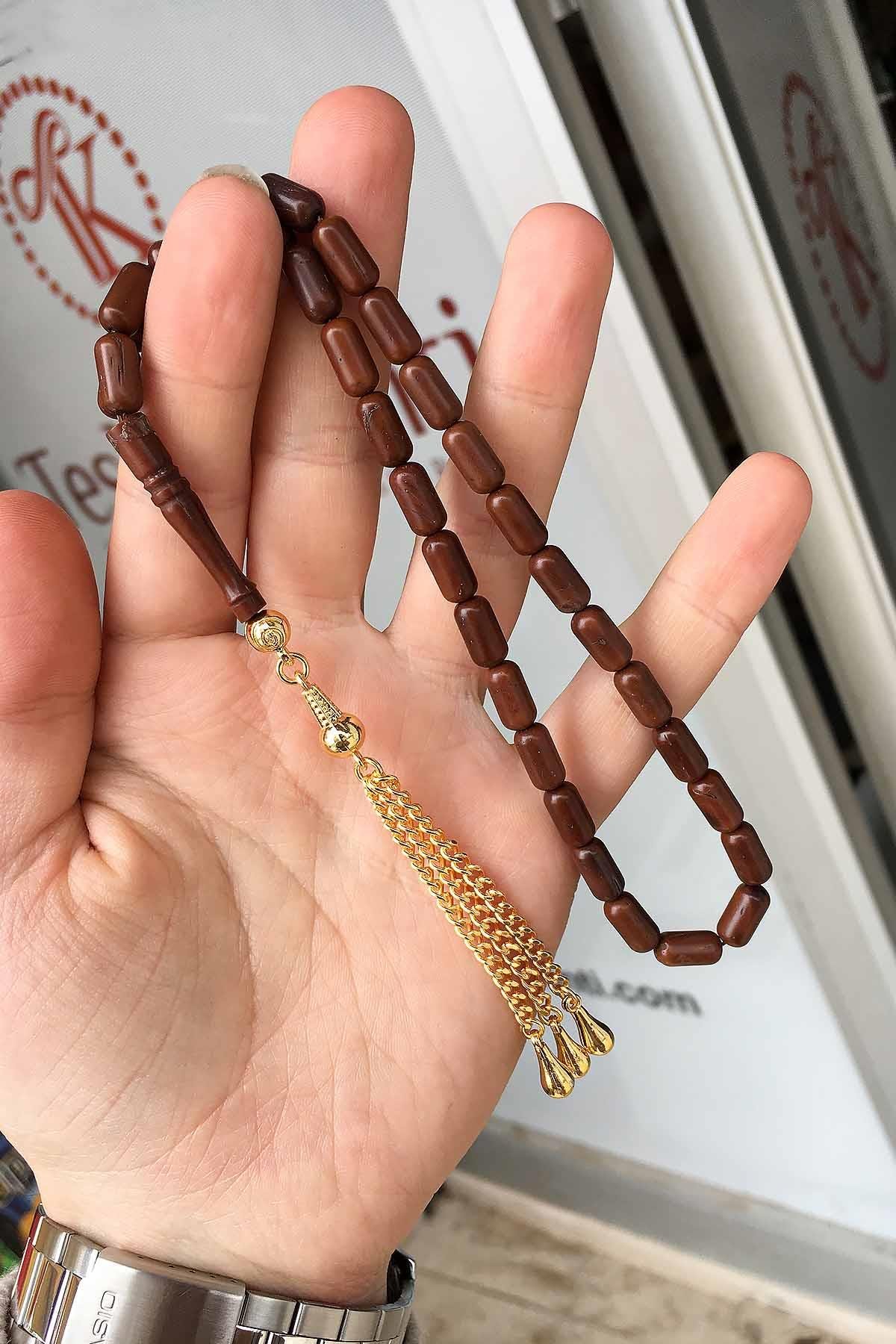 Güzel Çekimli Kapsül Tane Sarı Püsküllü Kuka Tesbih