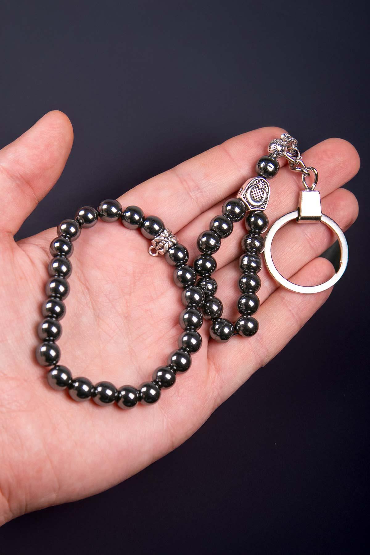 Hematit Taşı Bilek ve Anahtarlık Set Kombini