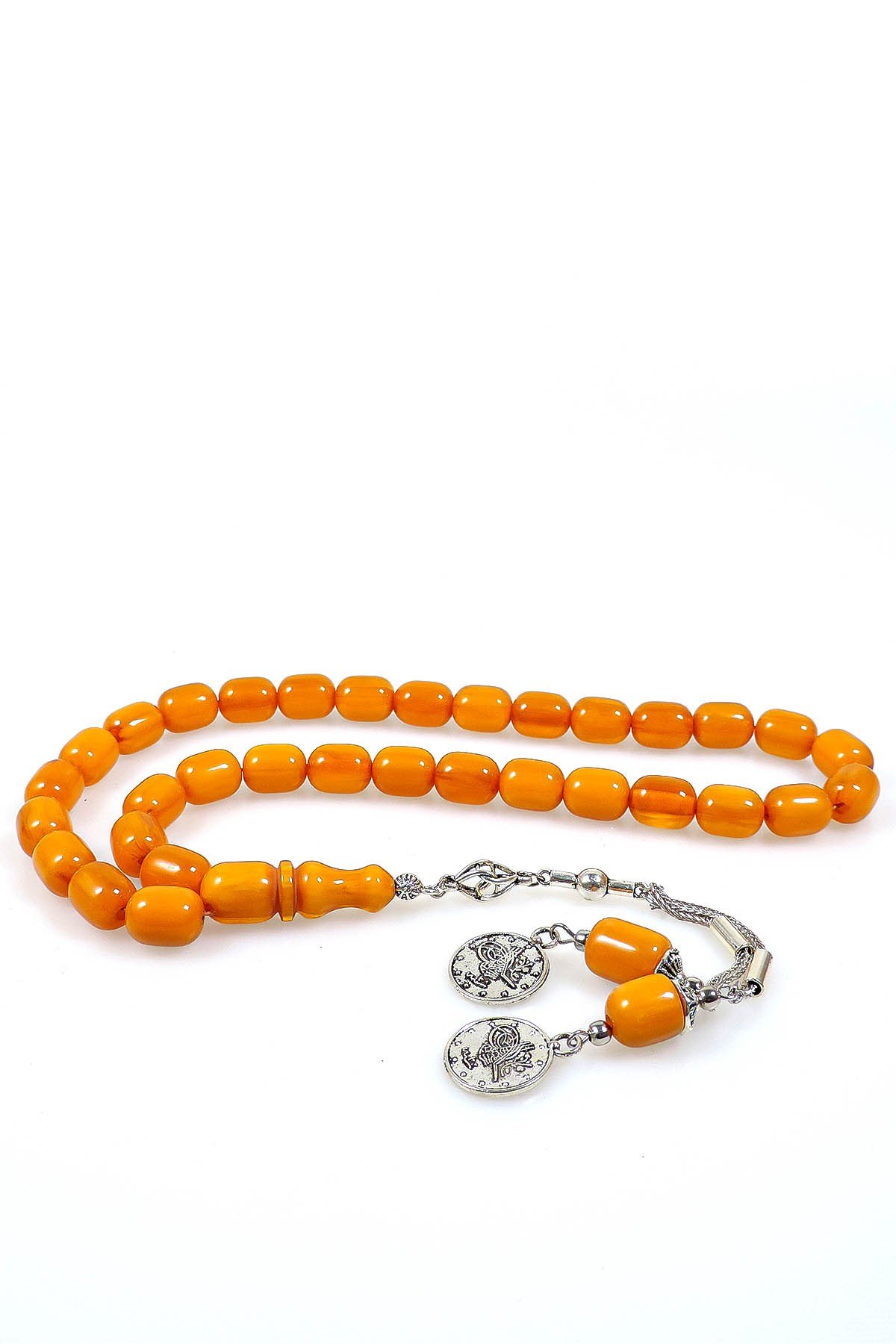 İri Boy Çubuk Sıkma Kehribar Tesbih