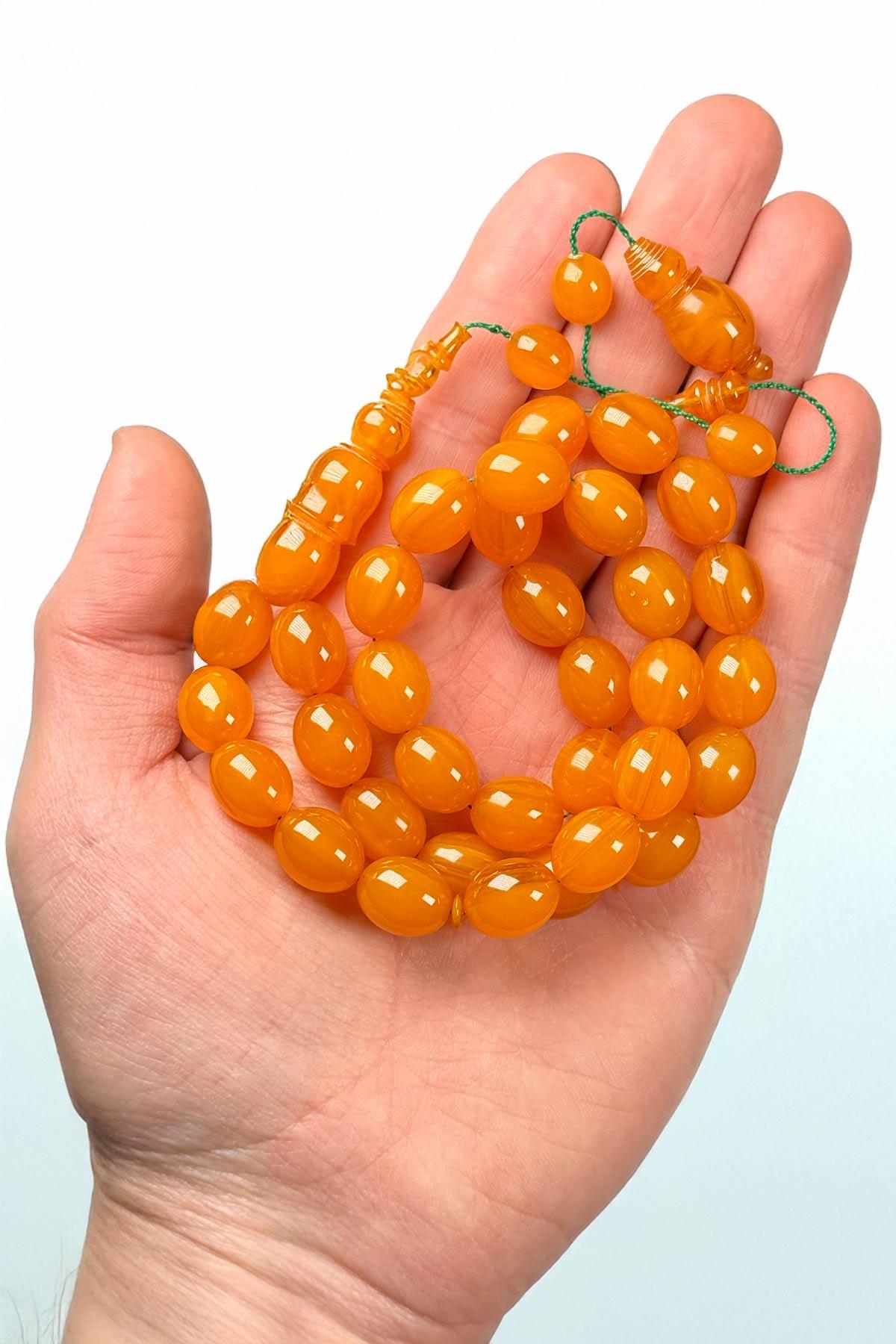 İri Boy Sıkma Kehribar Tesbih Usta İşçilik | Tesbih Kenti