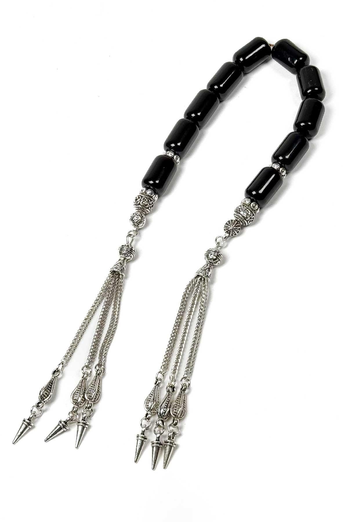 İri Boy Siyah Epoksi Malzeme Zaza Tesbih - TesbihKenti