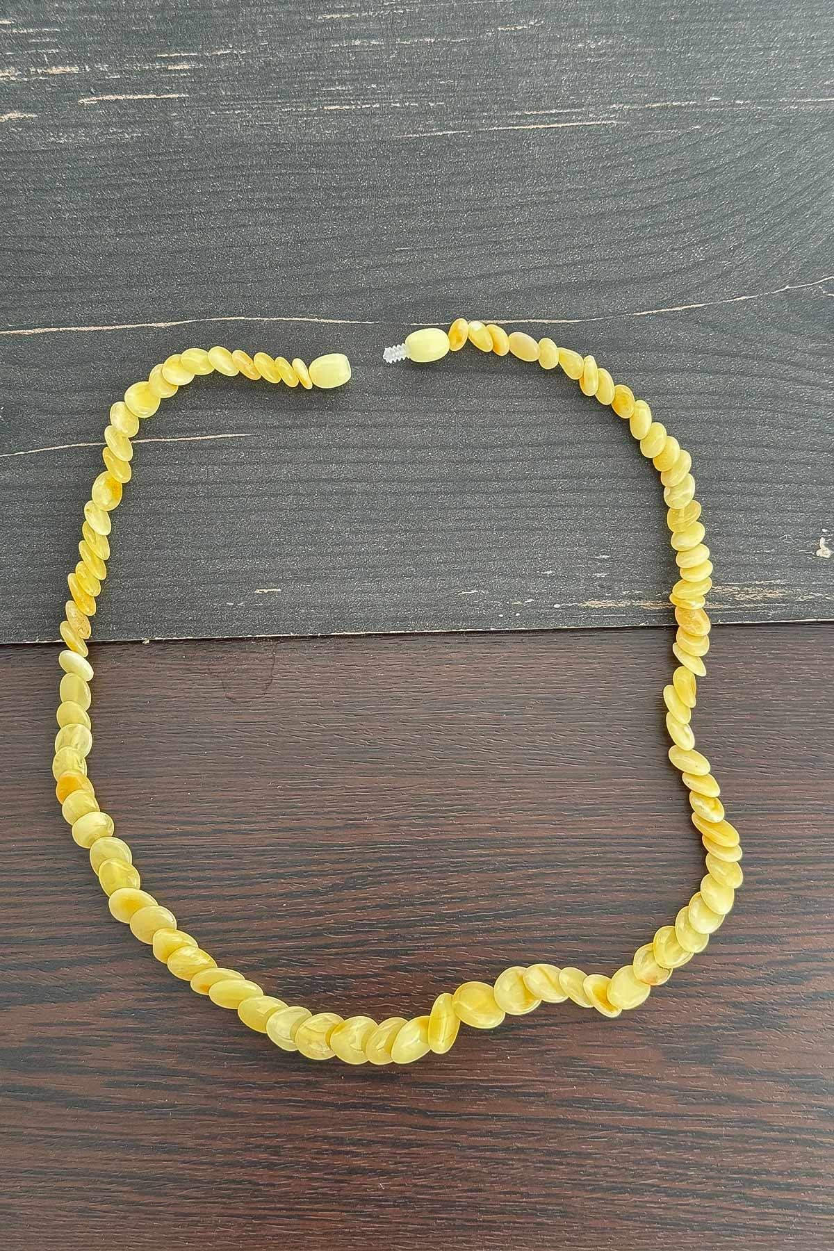 İşçilikli Kaya Damla Kehribar Genç ve Bebek Kolye