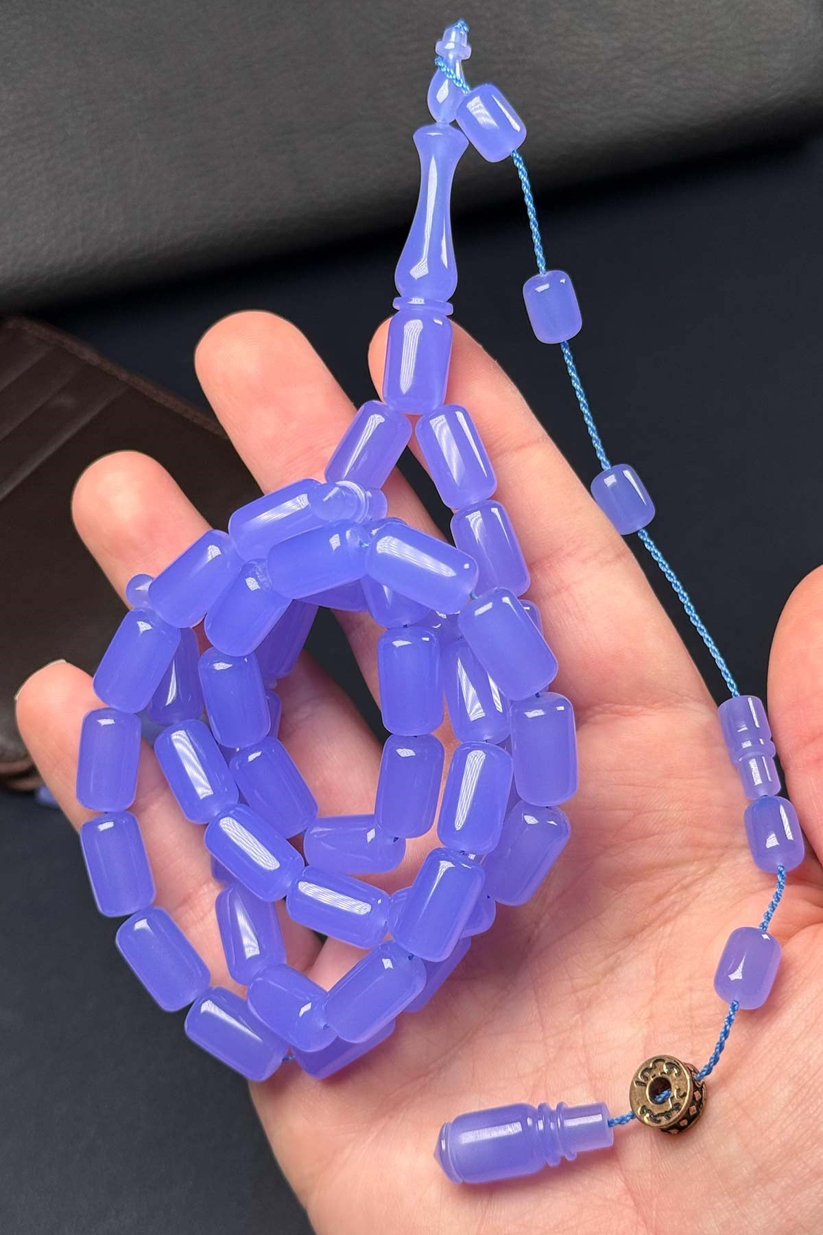 Kapül Mavi 45'li Uçak Camı Arap Model Tesbih | Tesbih Kenti