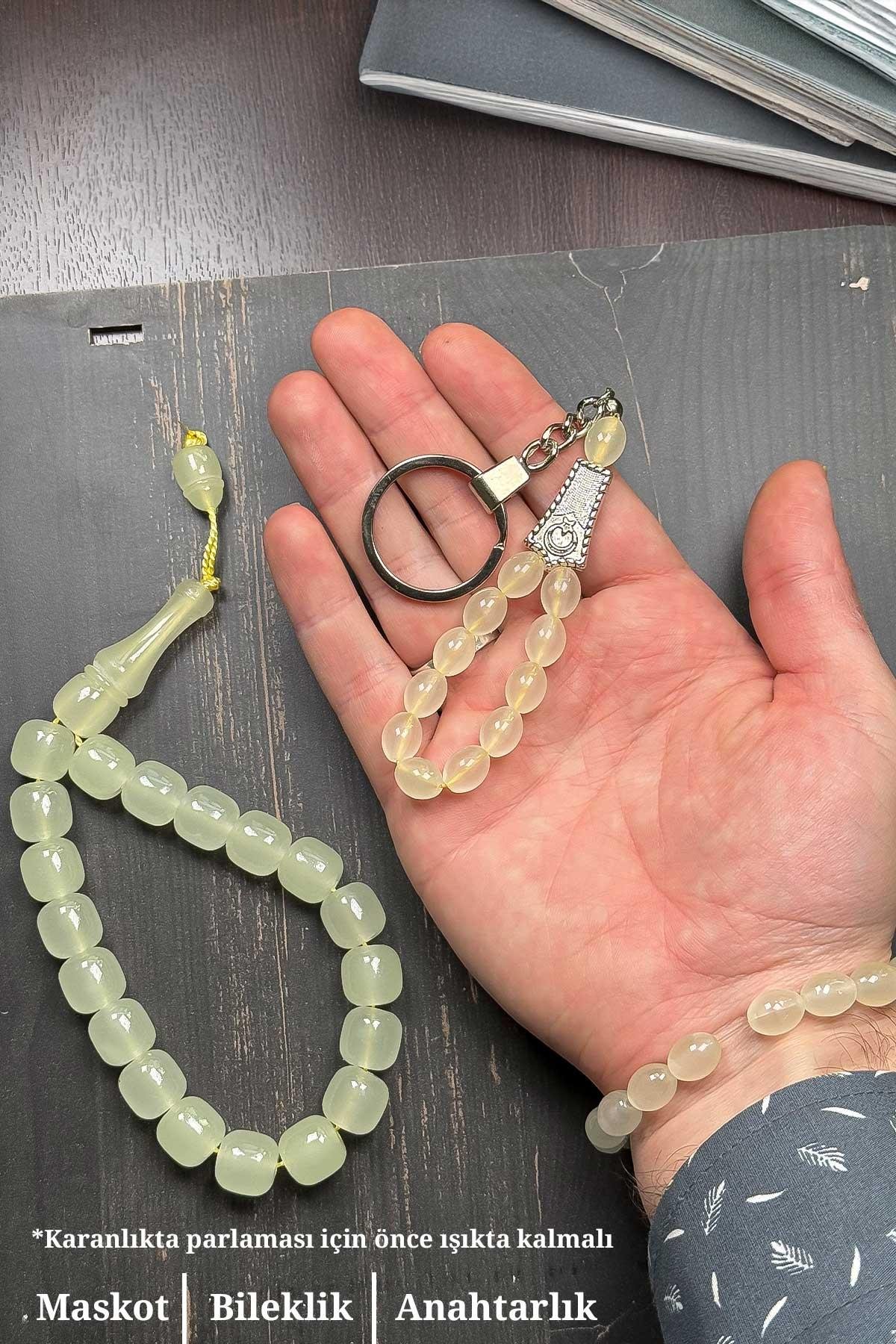 Kedi Gözü Tesbih - Anahtarlık - Bileklik Seti