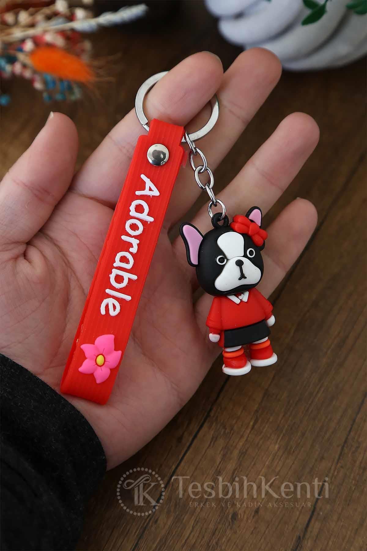 Kırmızı Renk Adorable Silikon Anahtarlık