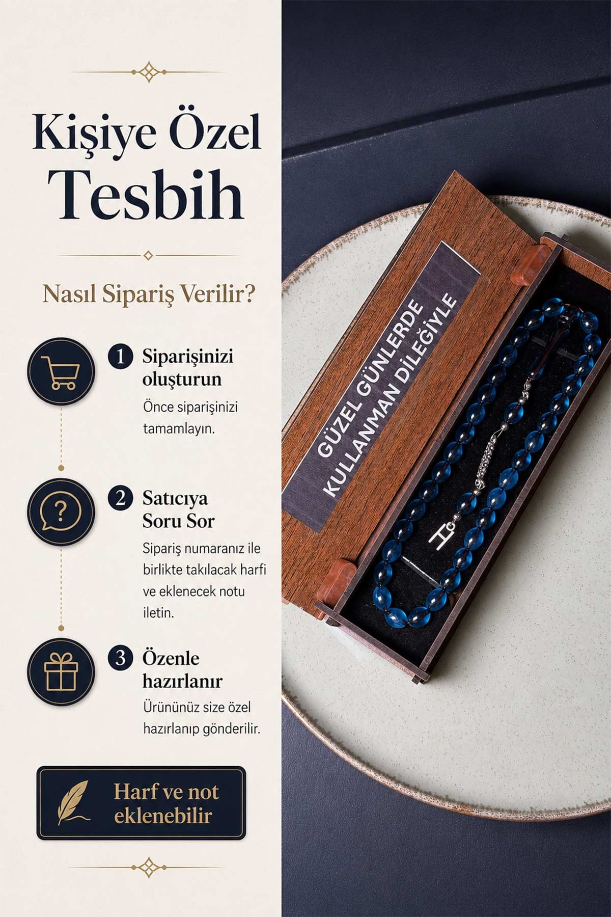Kişiye Özel Tesbih Ahşap Kutulu | TesbihKenti