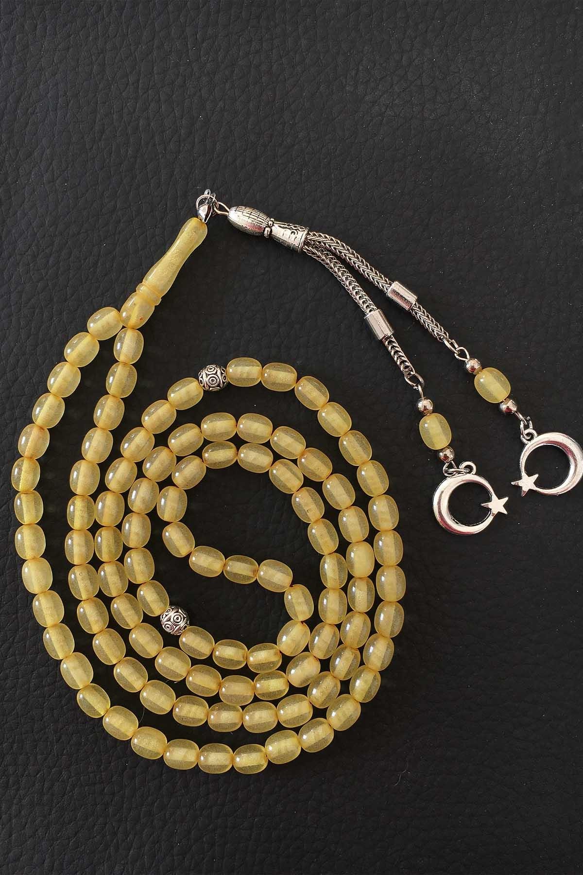 Küçük Boy 99'luk Limon Sarı Taneli Namaz Tesbihi