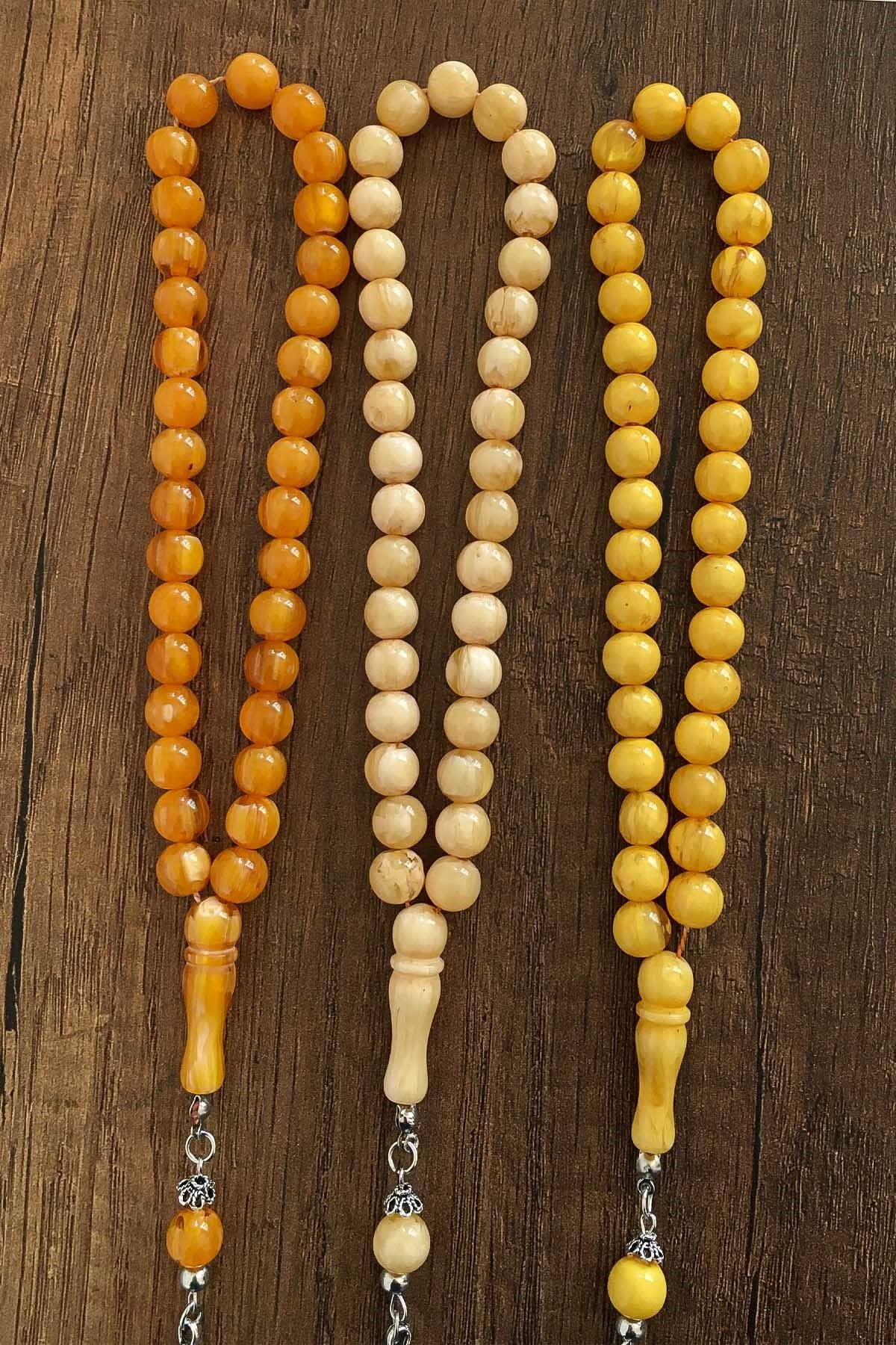 Küre Tane Sevenlere 3 Farklı Renkte Erkekler İçin Toz Kehribar Tesbih