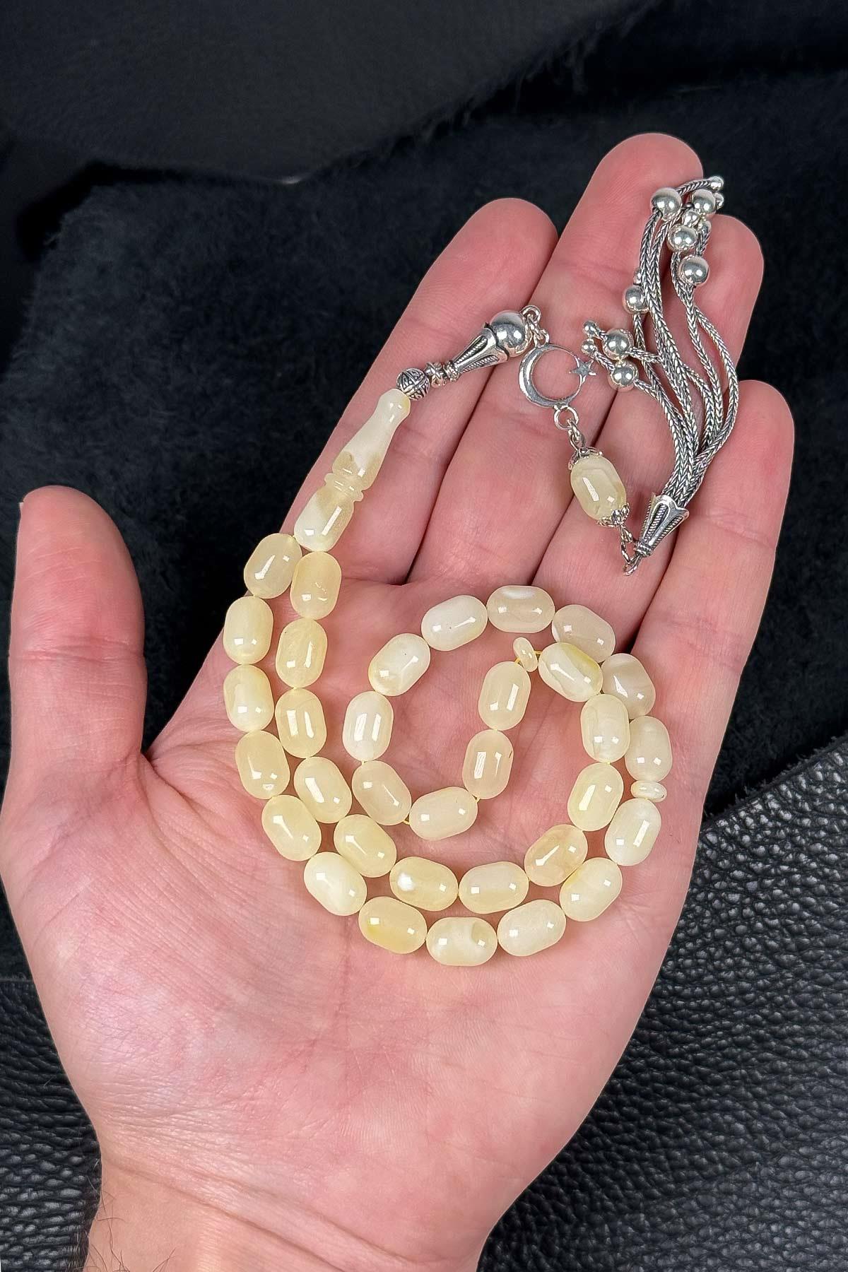 Limon Renk Kapsül Damla Kehribar Tesbih - TesbihKenti