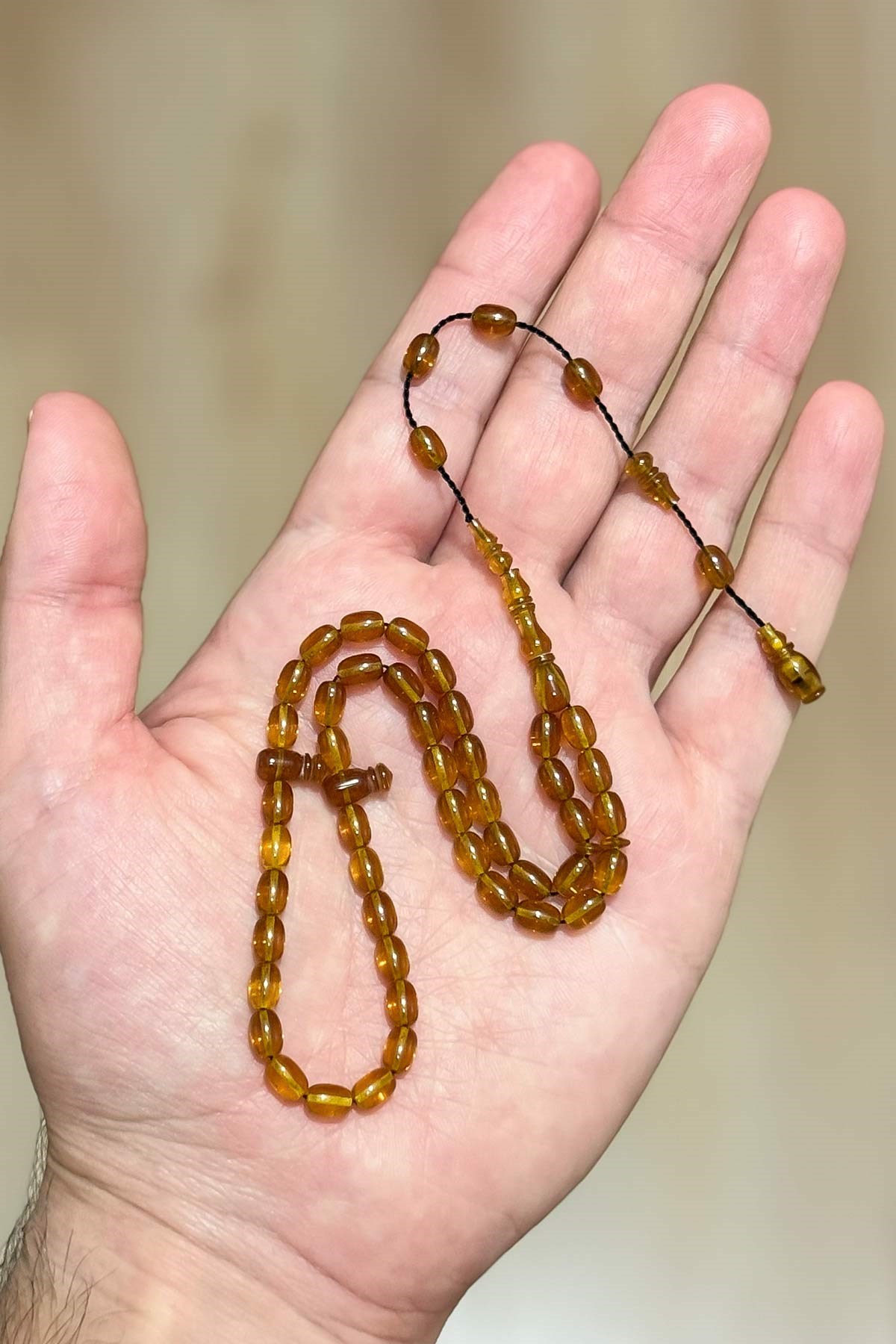 Mini Boy 45 Habbeli Ateş Kehribar Tesbih | TesbihKenti