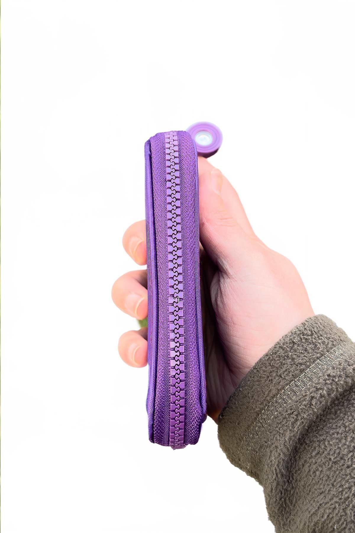 Mor Renk Küçük Boy Kumaş Kadın Cüzdan Kartlık