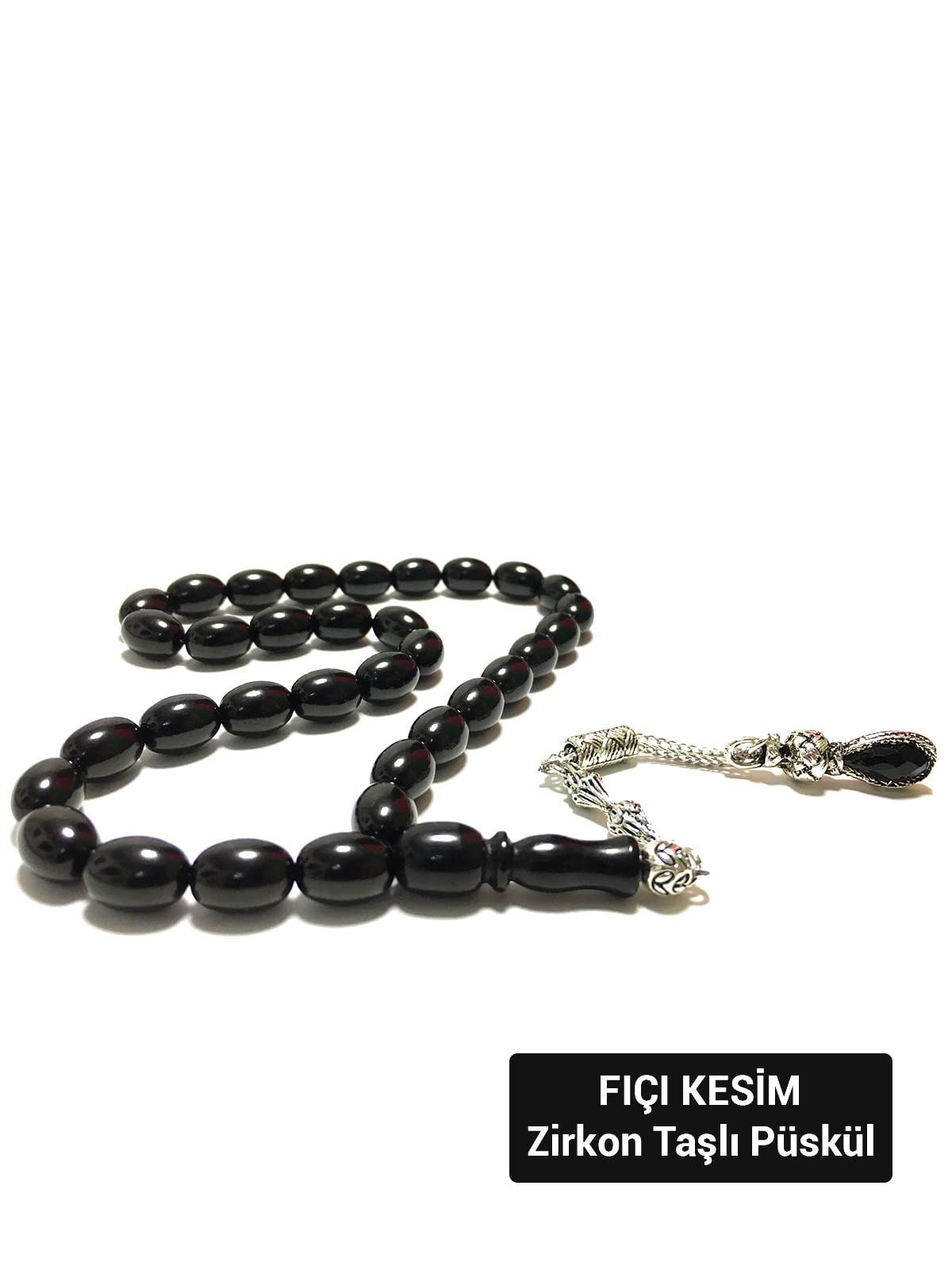 Orta Boy Oltu Taşı Tesbih Kaygan Çekimli