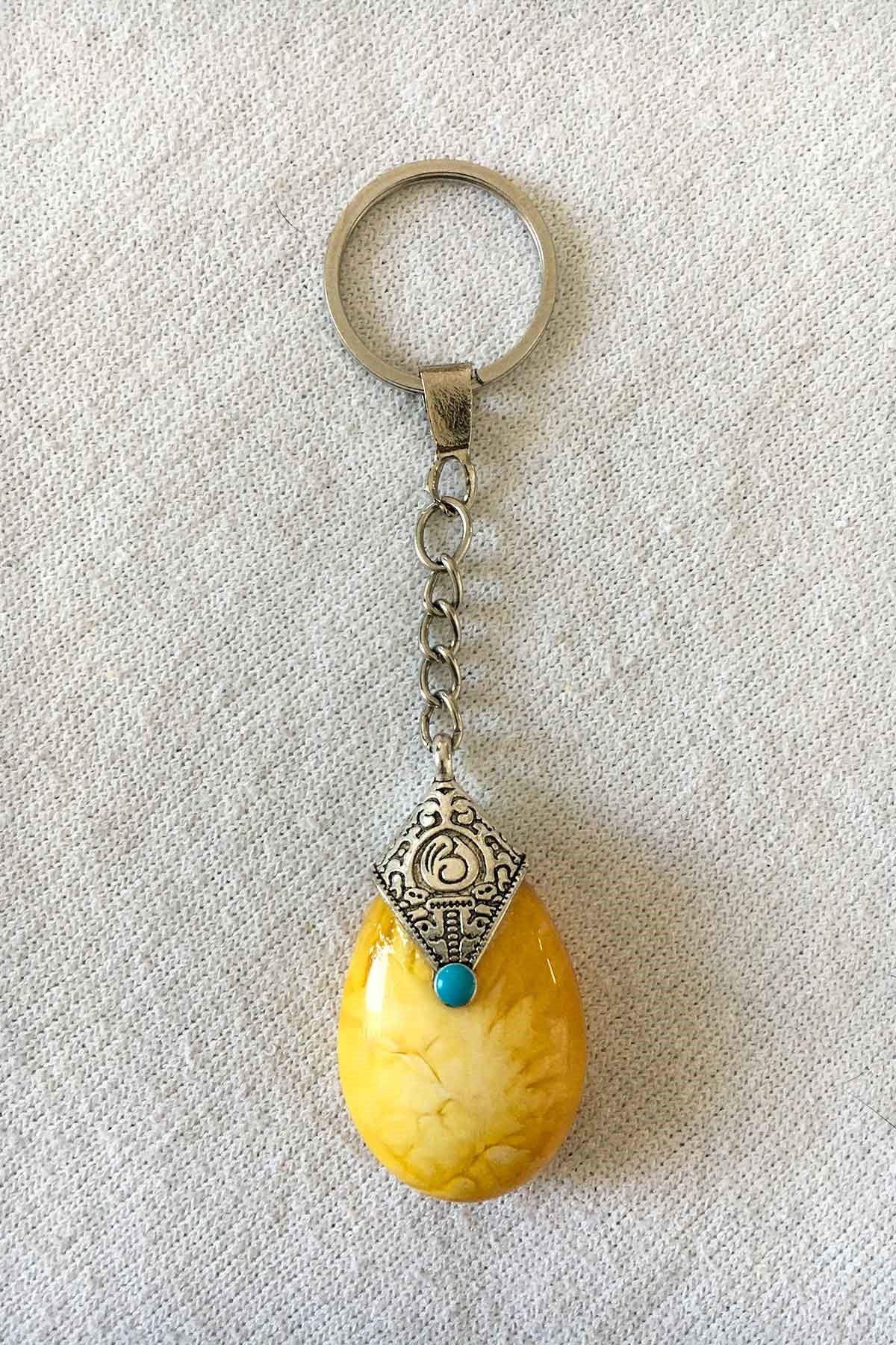 Oval Tasarım Dalgalı Model Anahtarlık