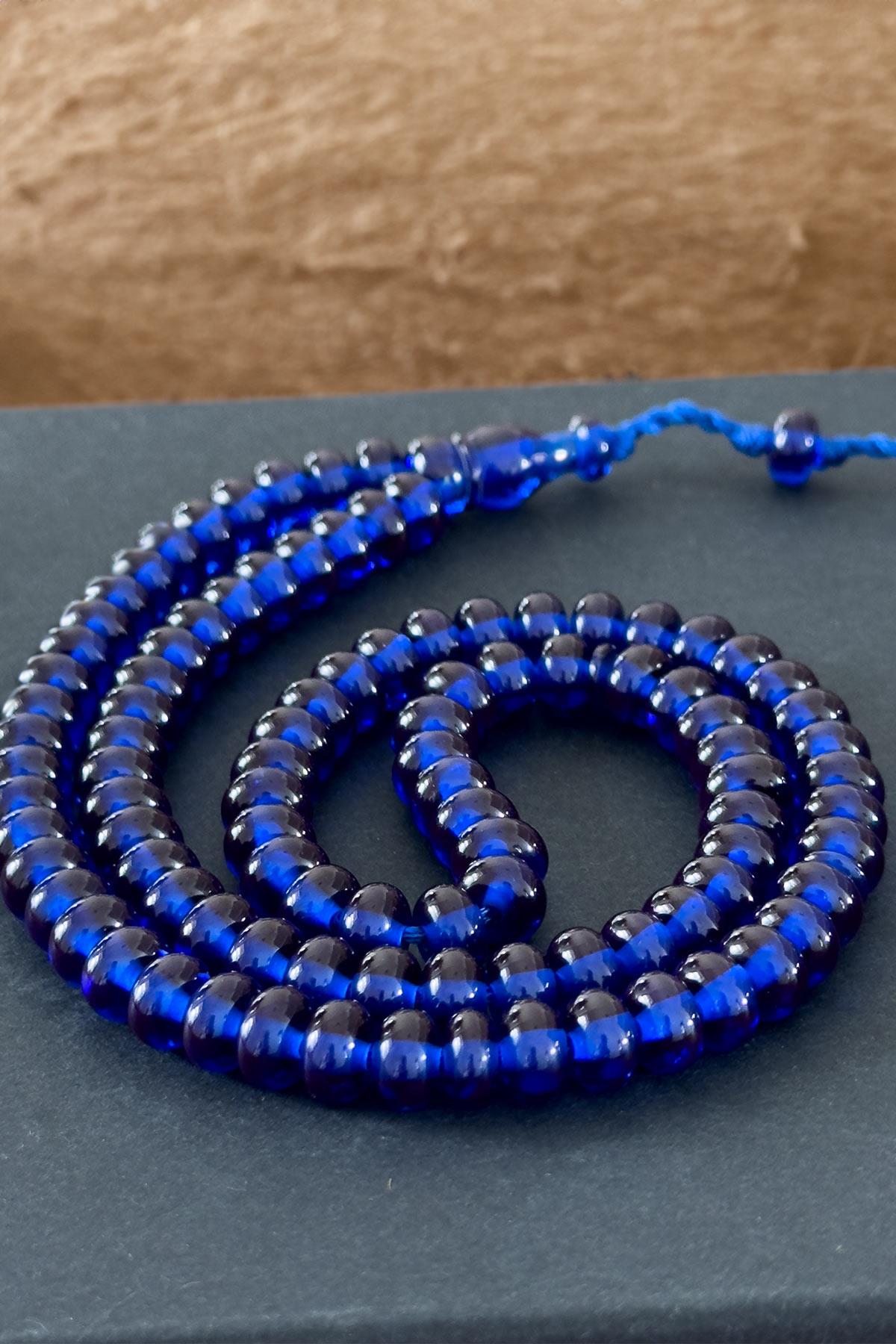 Parlament Mavi Özel Tasarım 99'luk Ateş Kehribar Tesbihimiz