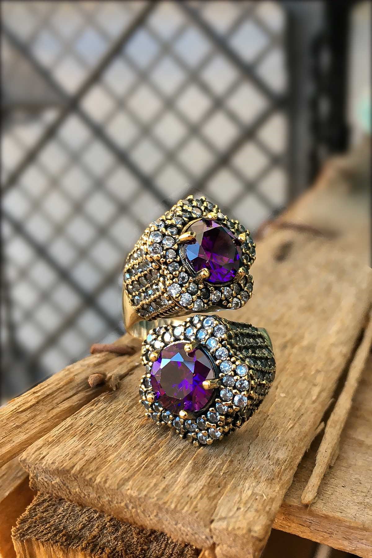 Safir Taşlı Otantik Model Kadın Gümüş Yüzük