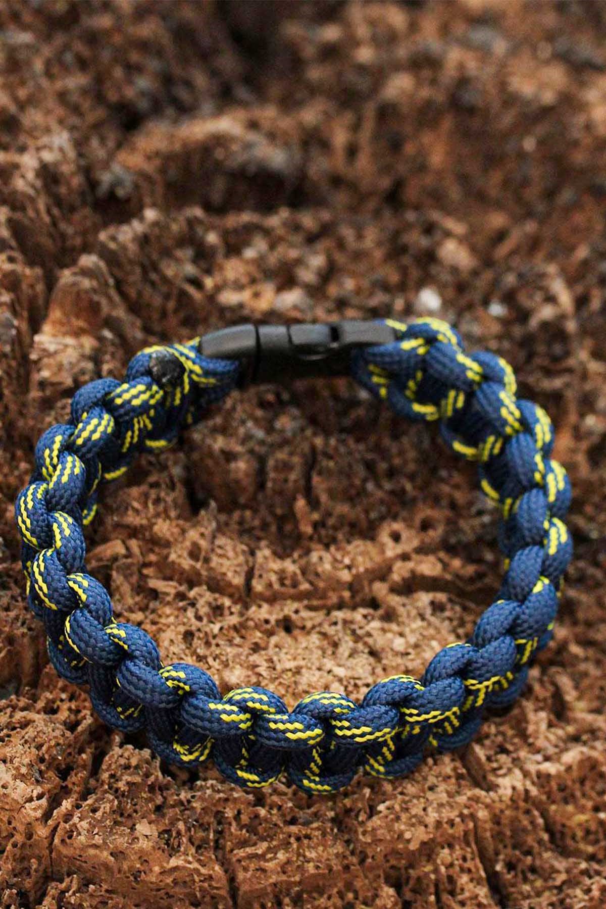 Sarı ve Lacivert Renk Paracord Bileklik