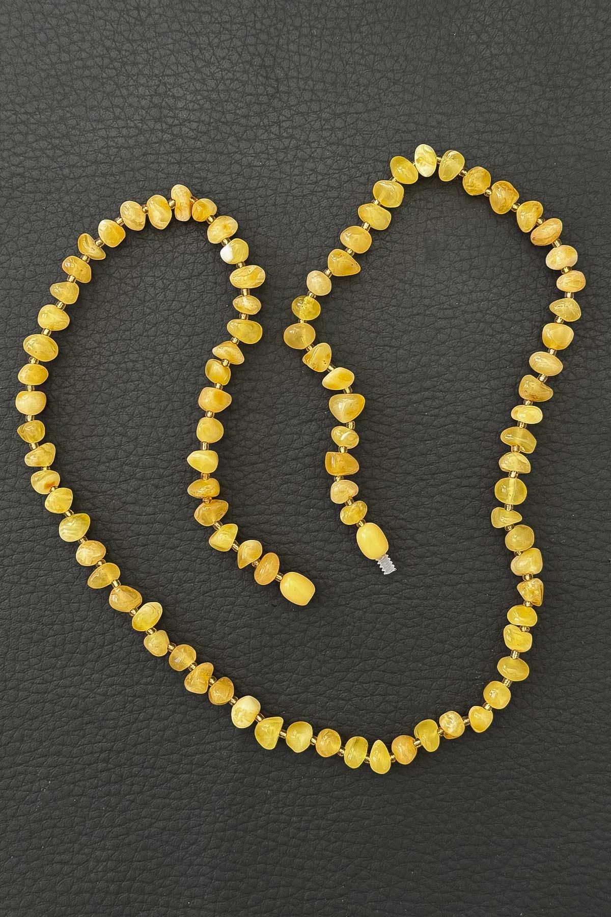 Seccar Cins Damla Kehribar Kolye