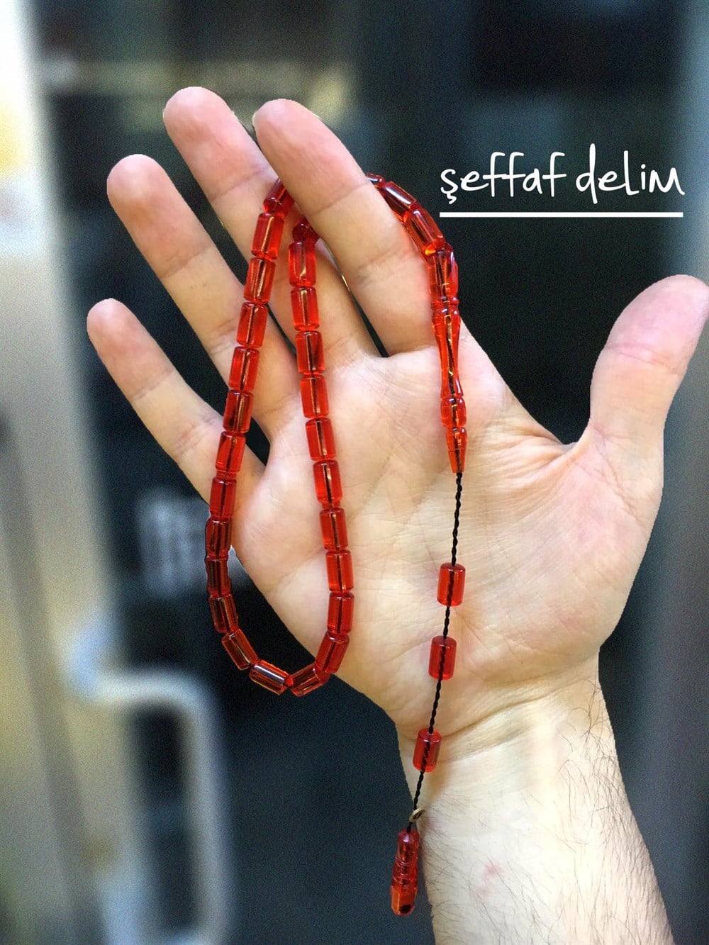 Şeffaf Delim Özel İşçilikli Kesme Model Ateş Kehribar