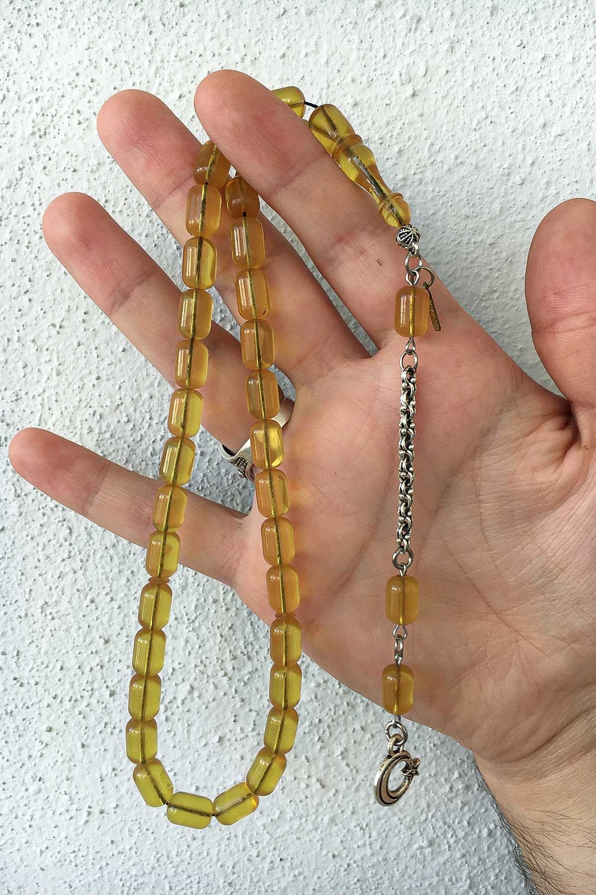 Tek Dal Püsküllü Usta İşçilik Kapsül Tane Zar Kehribar Tesbih