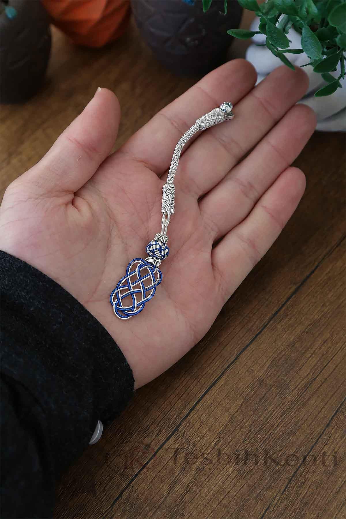 Tekli Mavi Renk Bakır Kazaz Tesbih Püskülü
