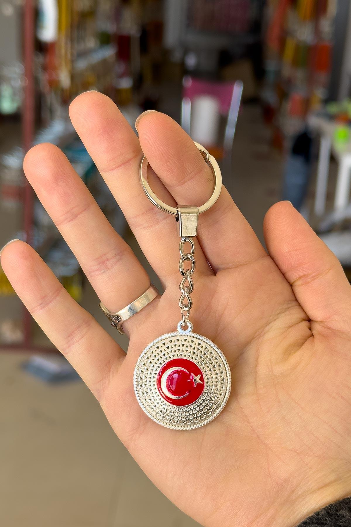 Türk Bayrağı Model Metal Anahtarlık