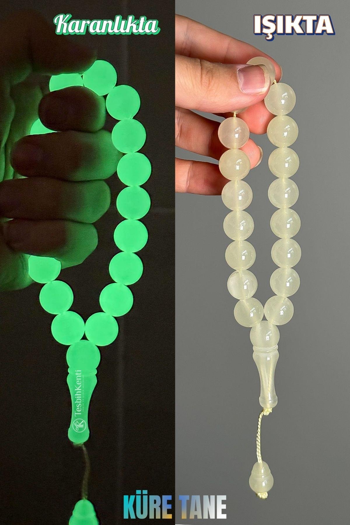 Yüksek Fosforlu 17'li Küre Tane Kedi Gözü Tesbih