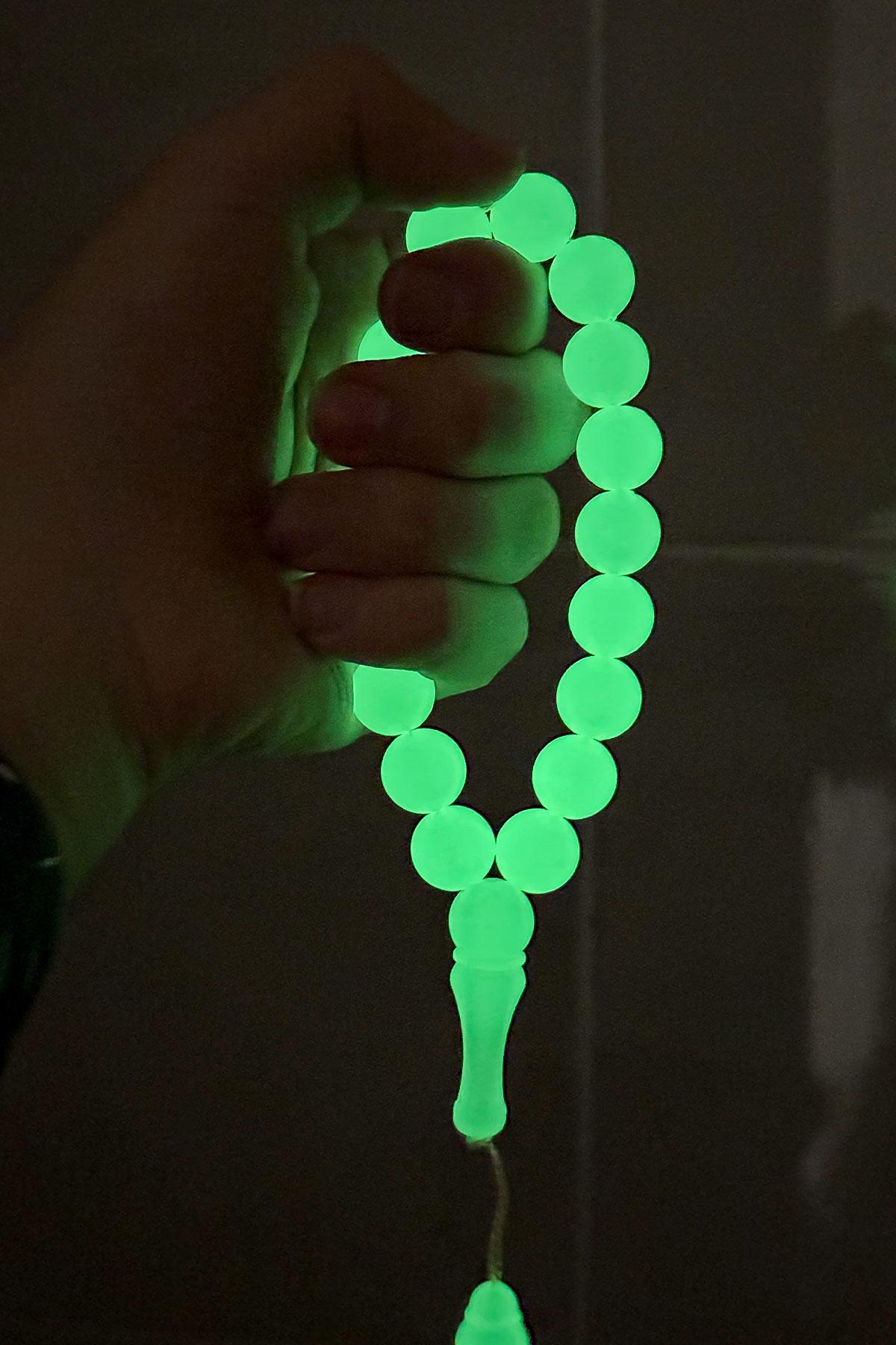 Yüksek Fosforlu 17'li Küre Tane Kedi Gözü Tesbih