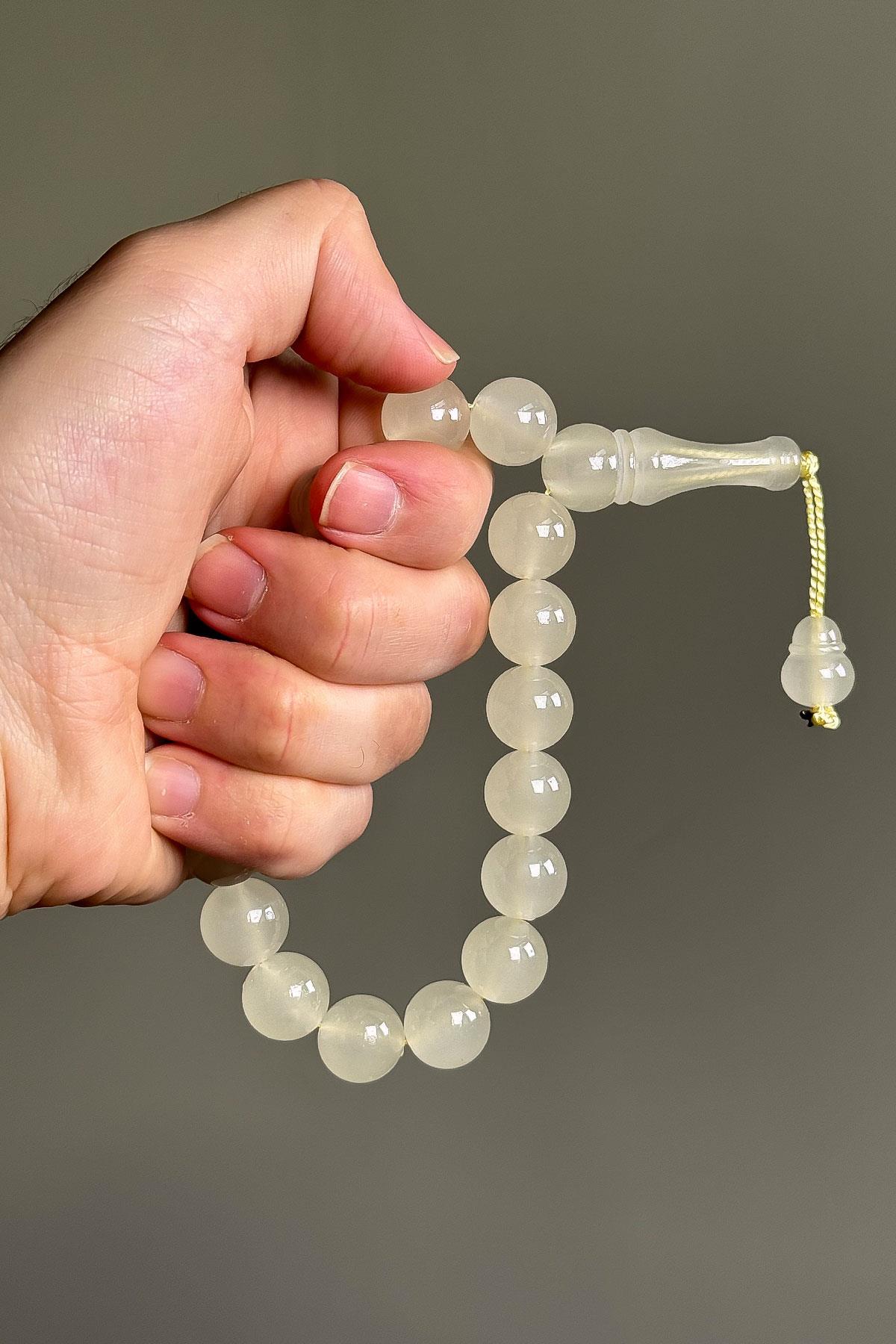 Yüksek Fosforlu 17'li Küre Tane Kedi Gözü Tesbih