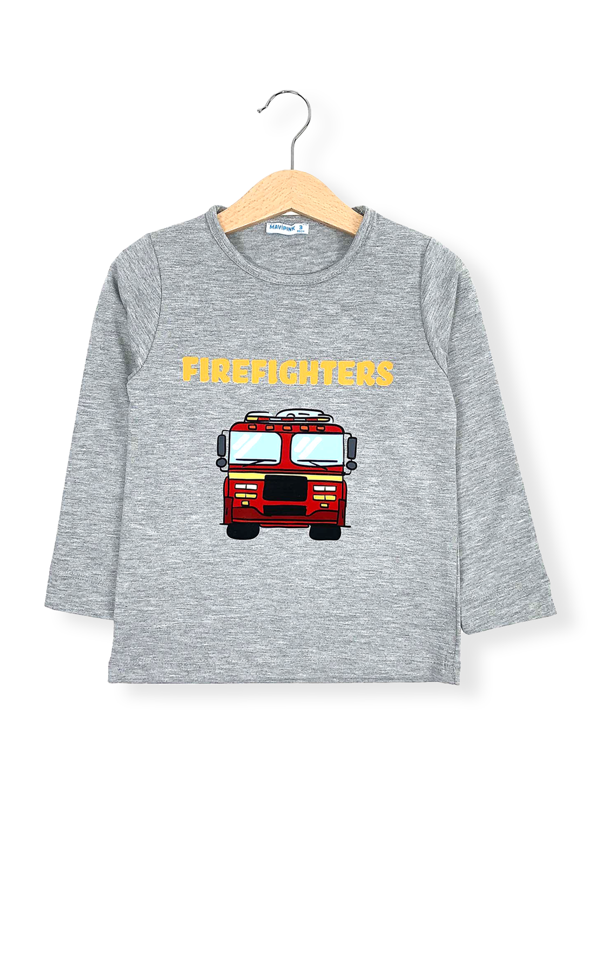 2101017 Erkek Çocuk İtfaiye Uzun Kol T-Shirt Gri