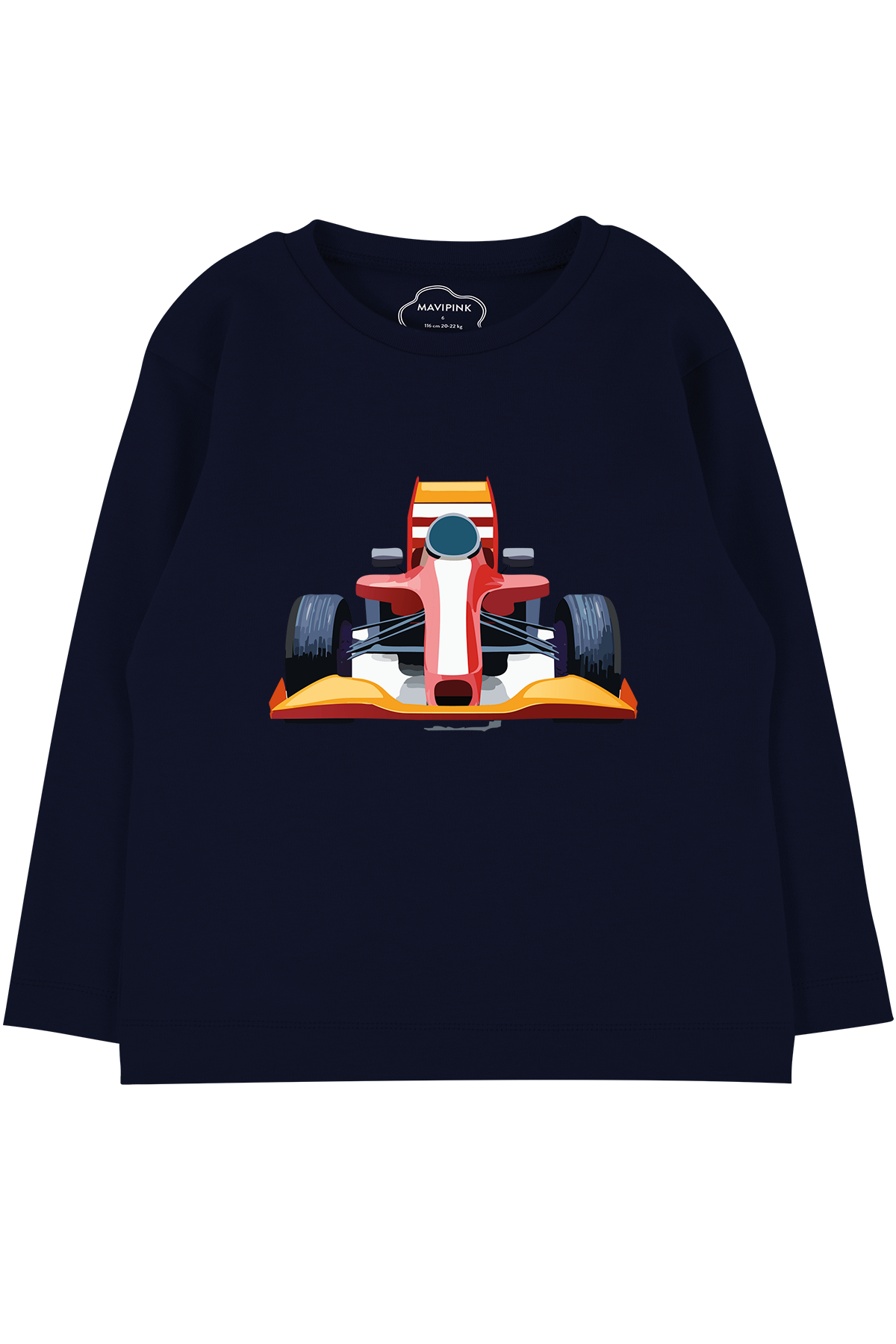 24104004 Erkek Çocuk Yarış Arabası Uzun Kol T-Shirt Lacivert