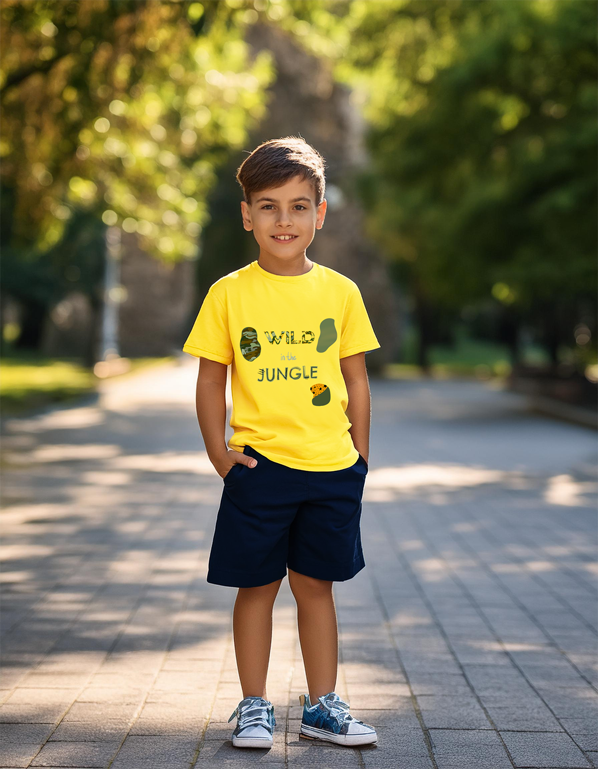 24SS0416 Wild Jungle Baskılı Tişört Sarı