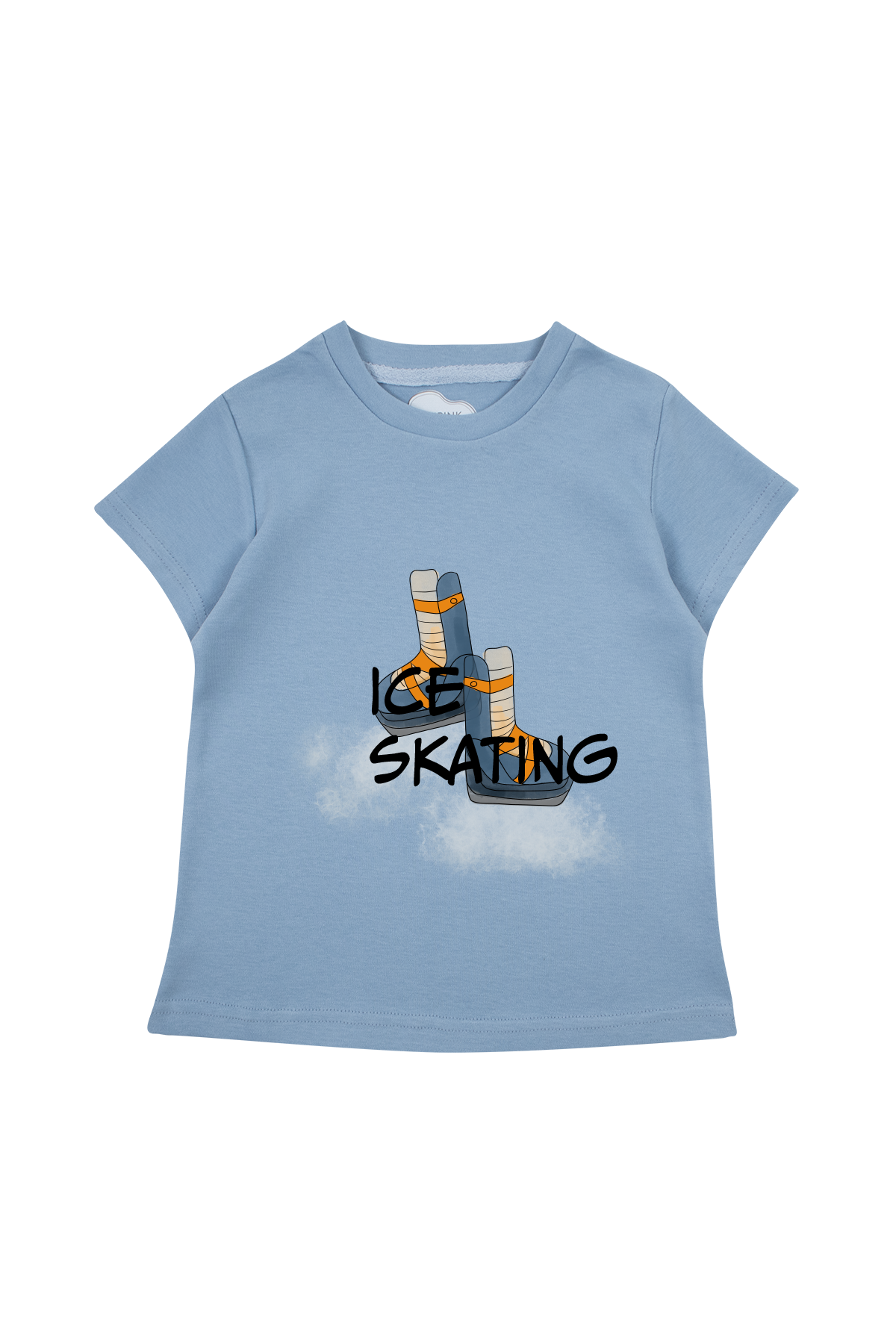 24SS0418 Ice Skating Baskılı Tişört Mavi