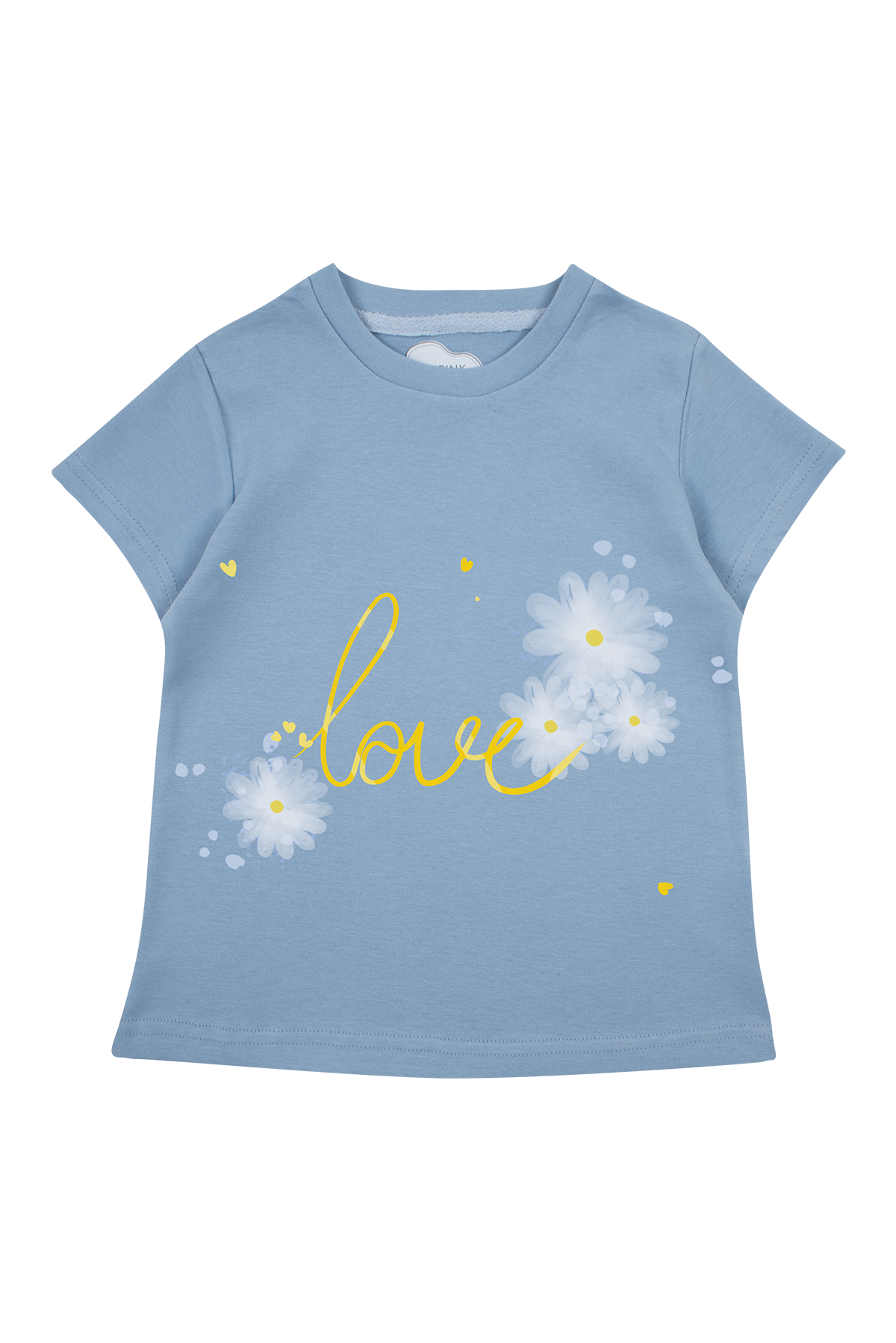 24SS0436 Love Daisy Baskılı Tişört Mavi