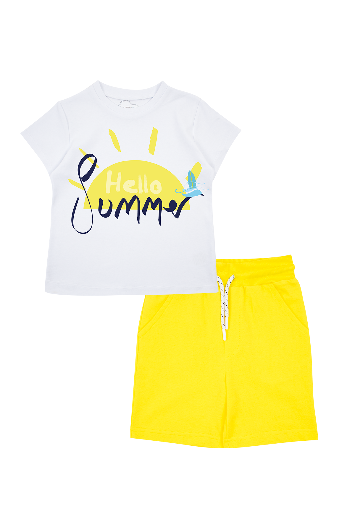 24SSTakım9 Çocuk Hello Summer Baskılı Tişört Şortlu Takım