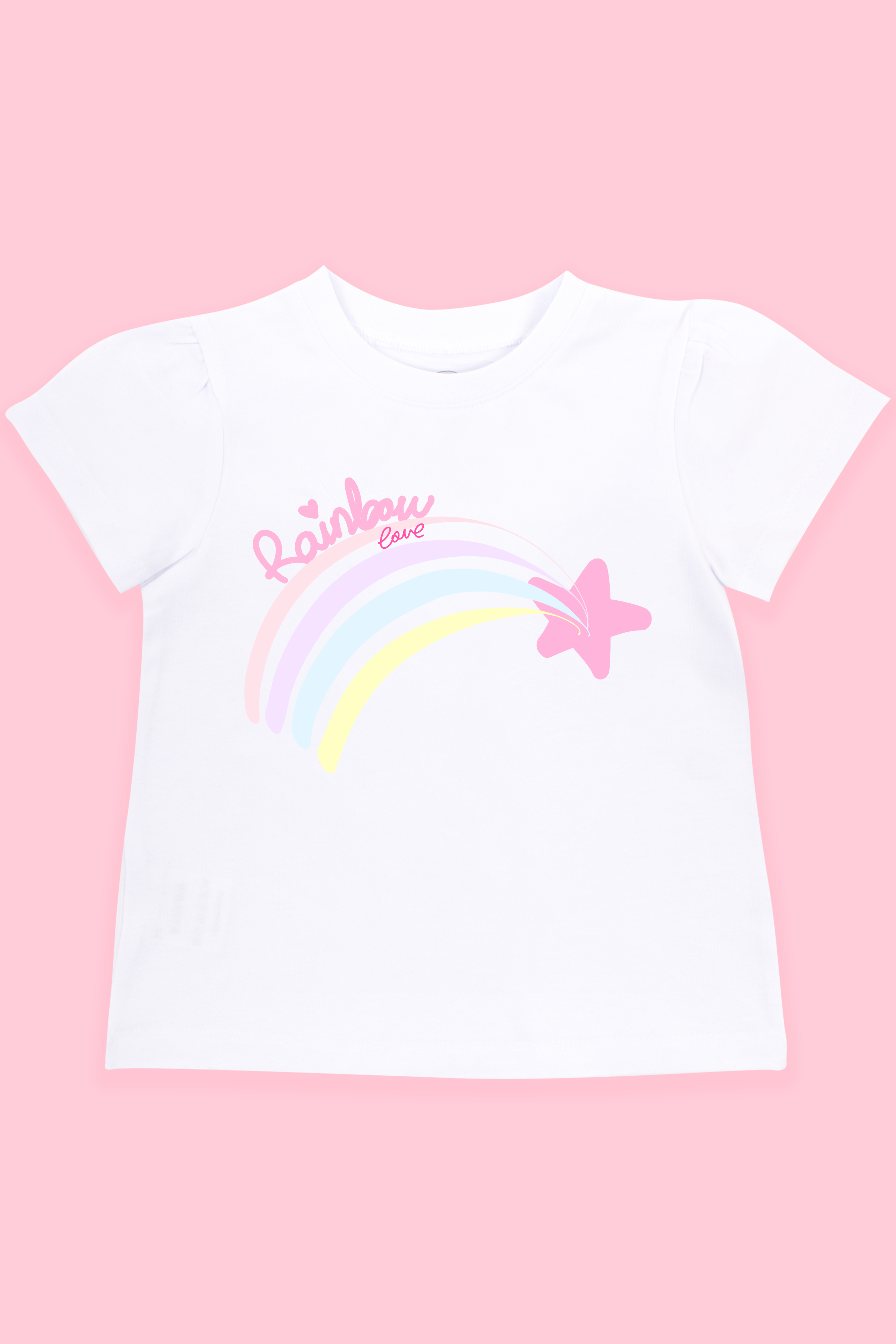 Mavipink 2204028 Kız Çocuk Rainbow Tişört