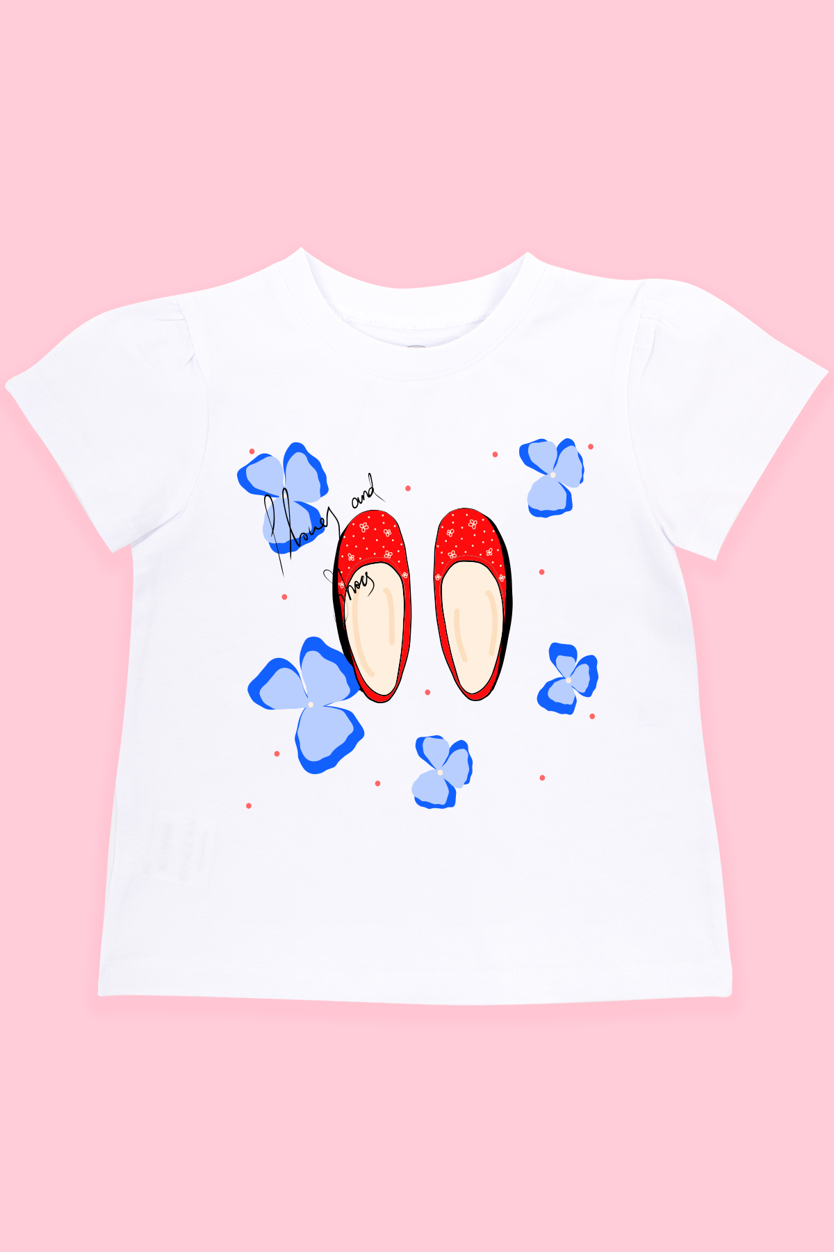 Mavipink 2204033 Kız Çocuk Kırmızı Ayakkabı Tişört