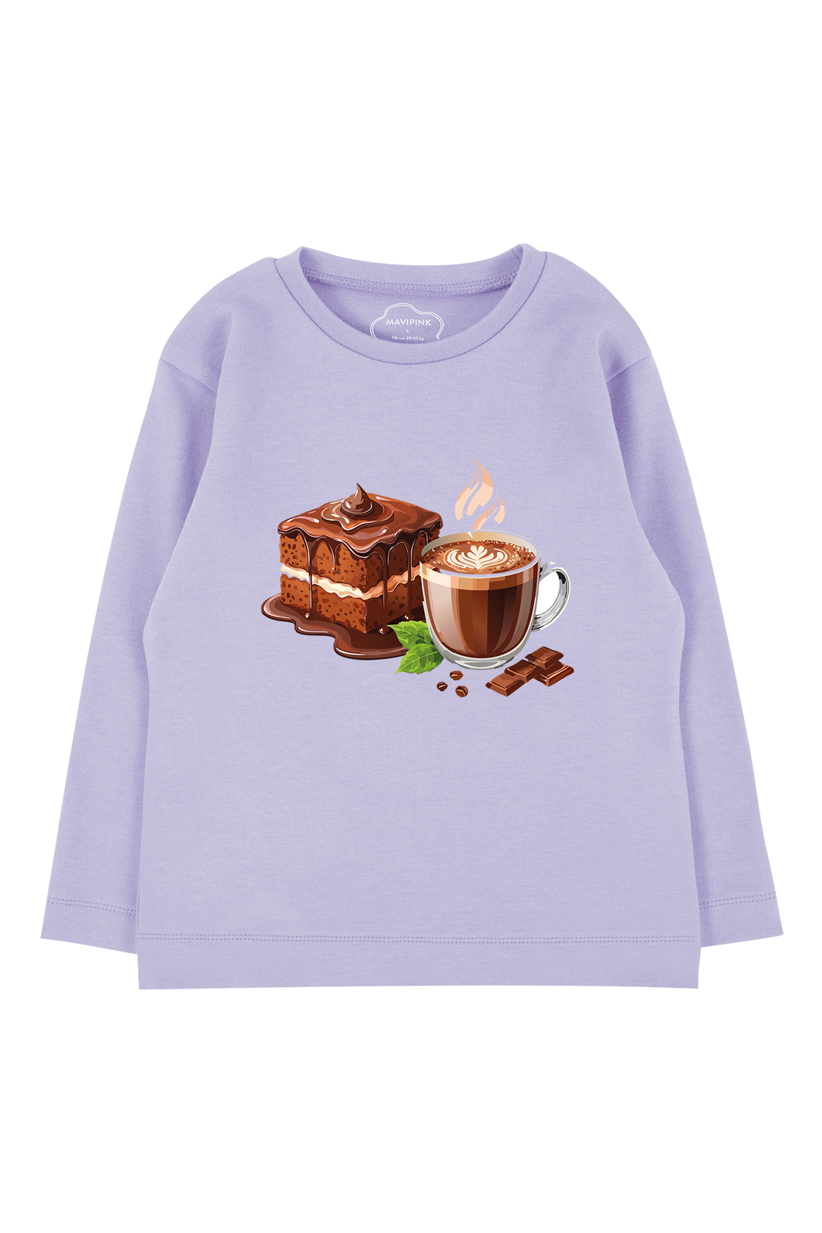 Mavipink 242040091 Kız Çocuk Pamuklu Brownie Lila Uzun Kol T-Shirt