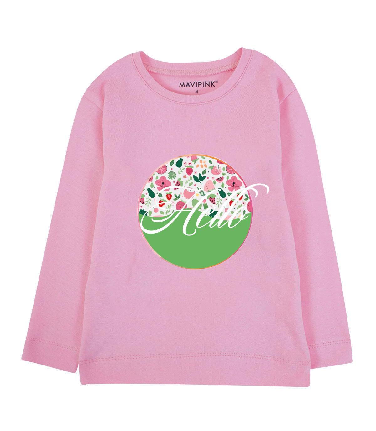 Mavipink 24SS0403 Hello Flowers Long Sleeve T-Shirt Pink