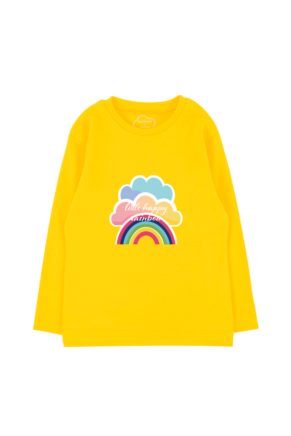 Mavipink 24SS0414 Happy Rainbow Long Sleeve T-Shirt Yellow