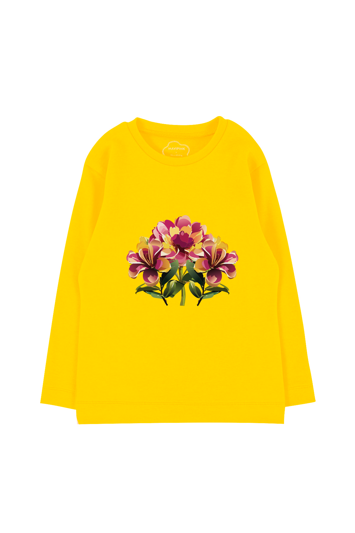 Mavipink 24SS0416 Flower Bouquet Long Sleeve T-Shirt Yellow