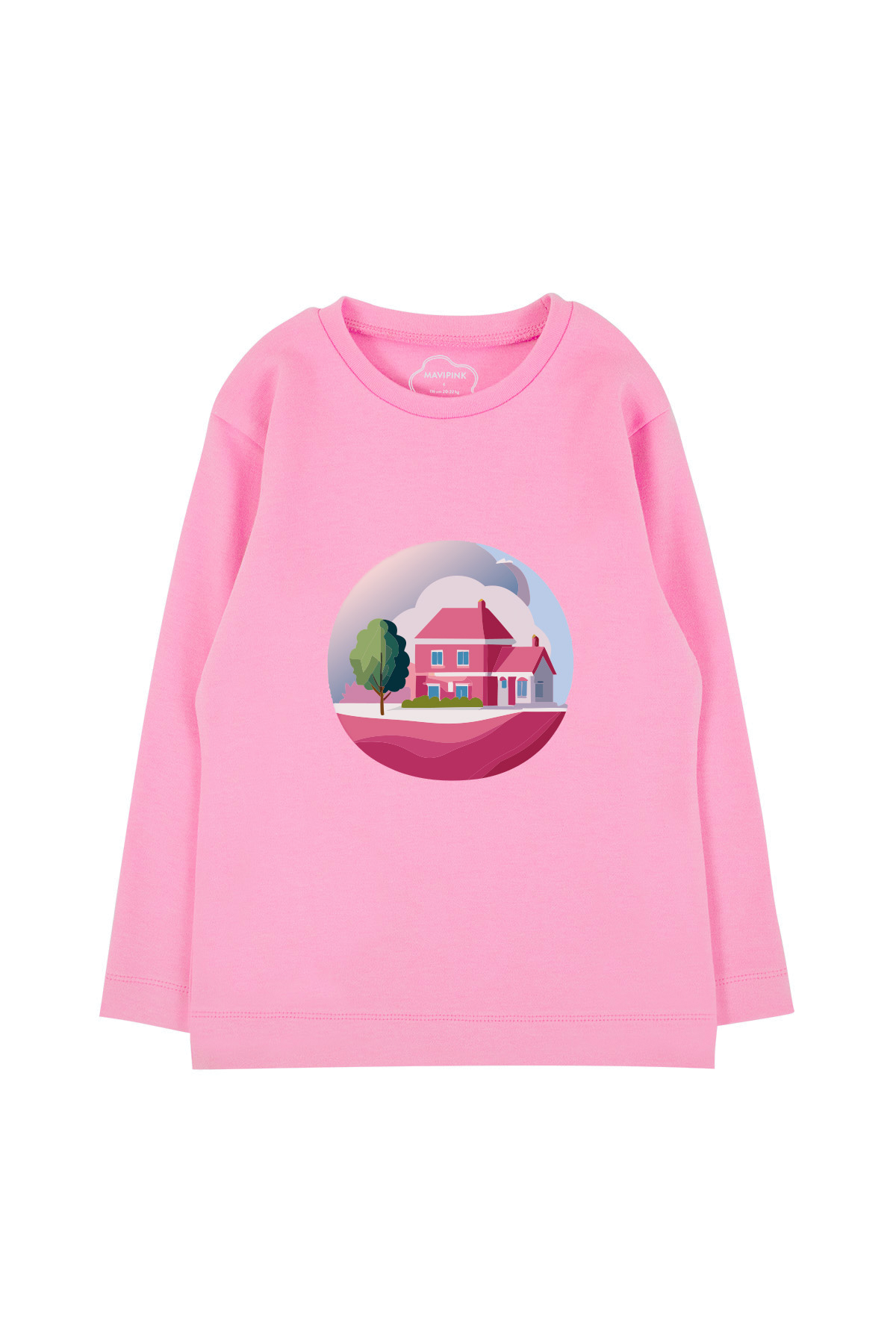 Mavipink 24SS0447 Pink House Long Sleeve T-Shirt Pink